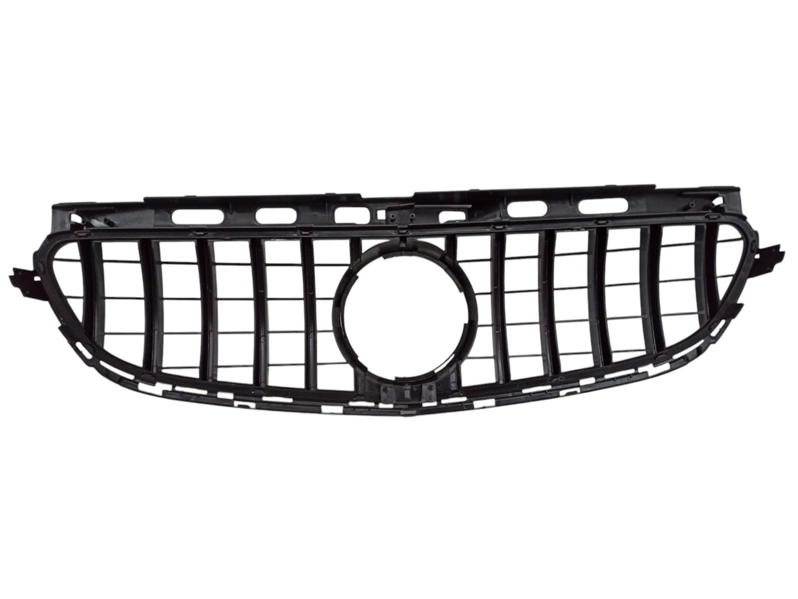 GT Chrome Black front grill (no camera) for Mercedes E-Class W212 (2014-2016) from Custom Class, offering sleek and sporty styling.