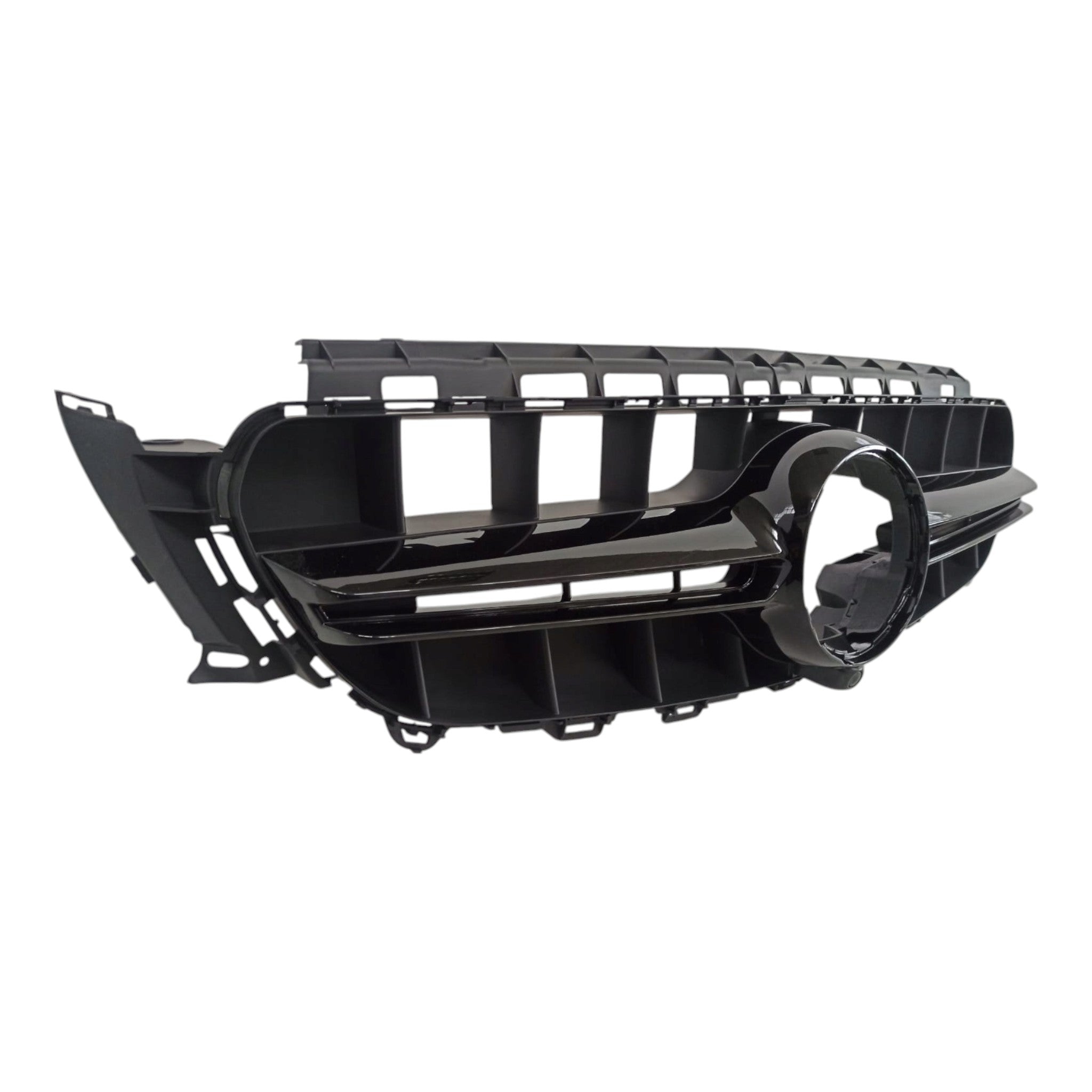 Black Front Grille with front camera compatibility for Mercedes E-Class W213 (2016-2020), premium Custom Class upgrade.