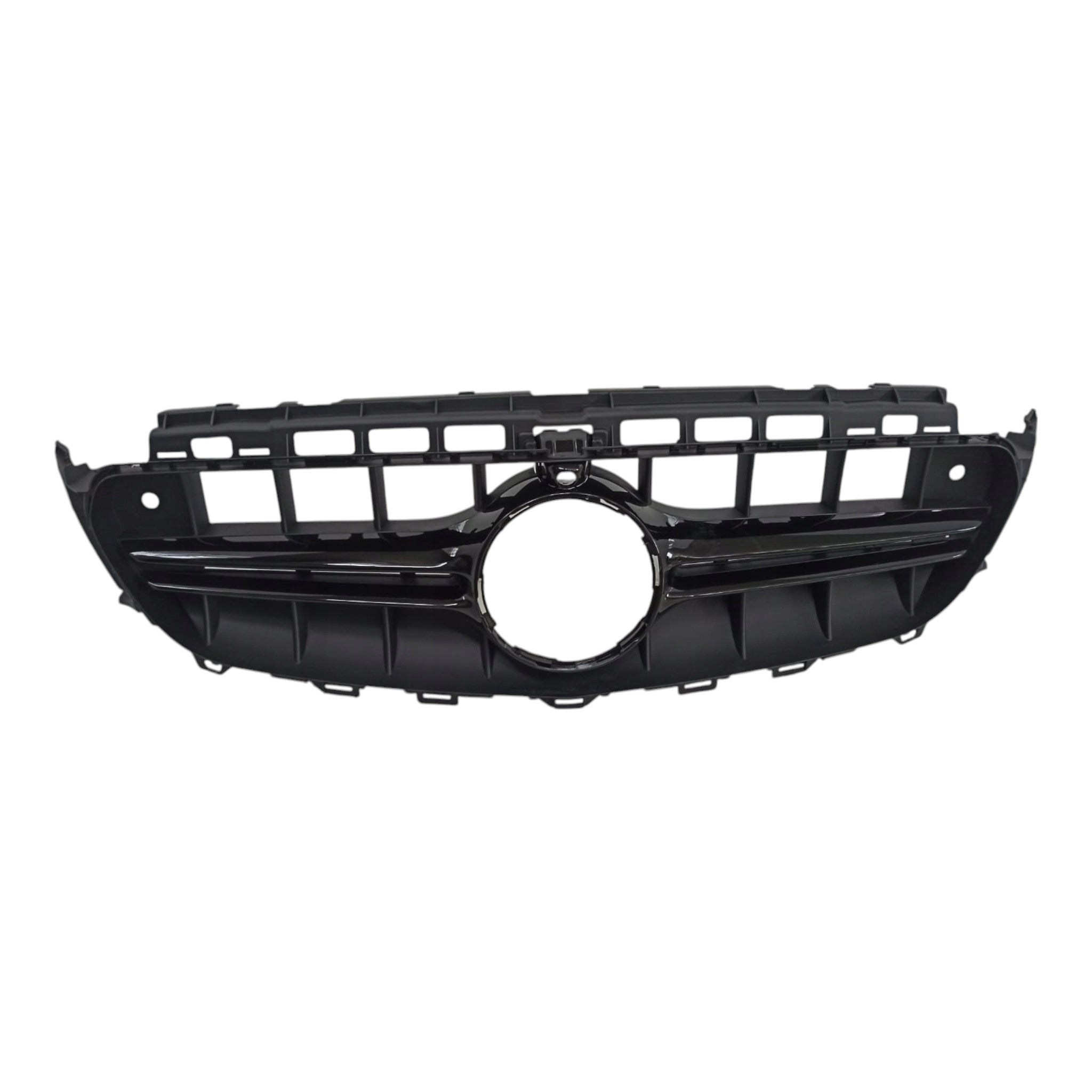 Black Front Grille with top-mounted camera compatibility for Mercedes E-Class W213 (2016-2020), premium Custom Class upgrade.