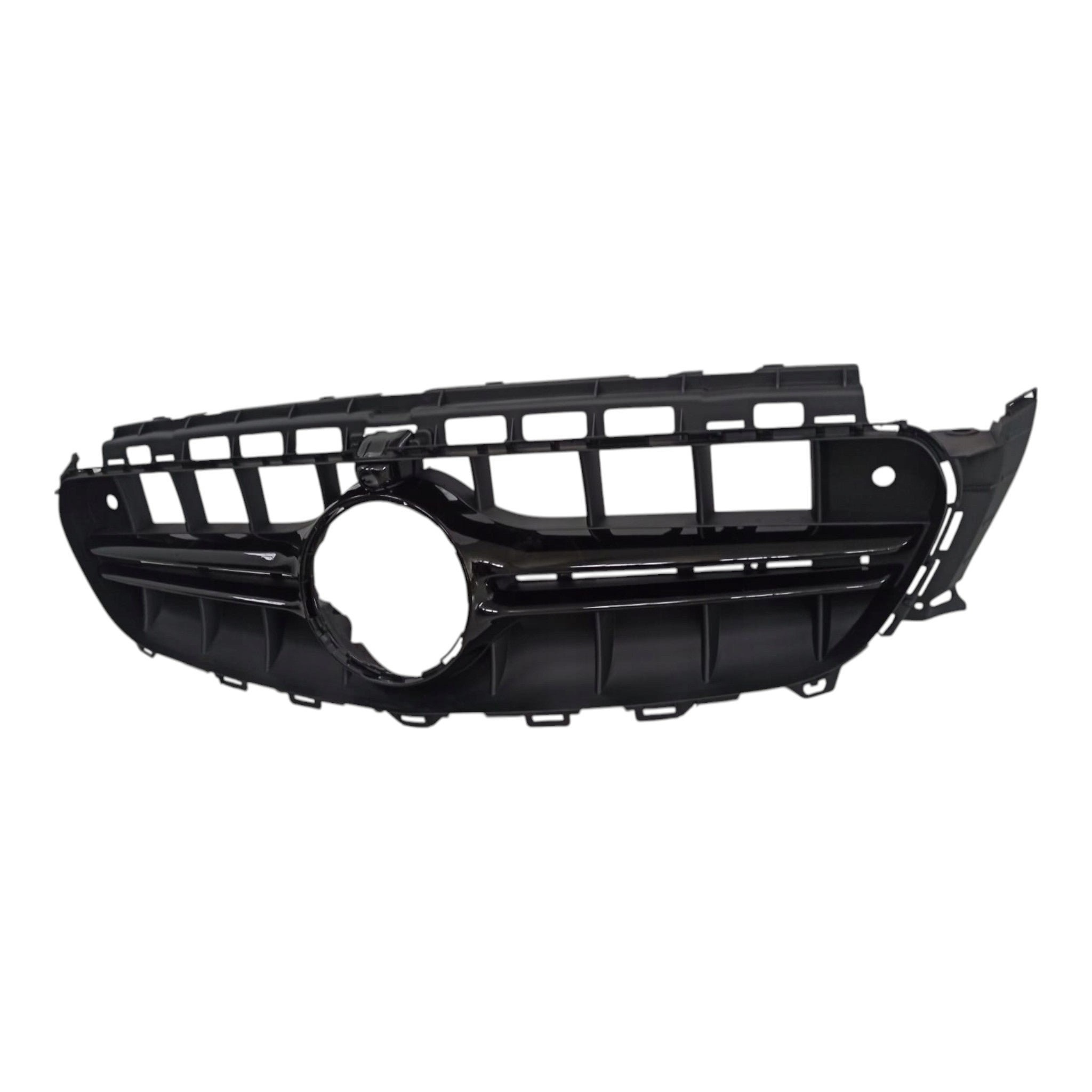 Black Front Grille with top-mounted camera compatibility for Mercedes E-Class W213 (2016-2020), premium Custom Class upgrade.