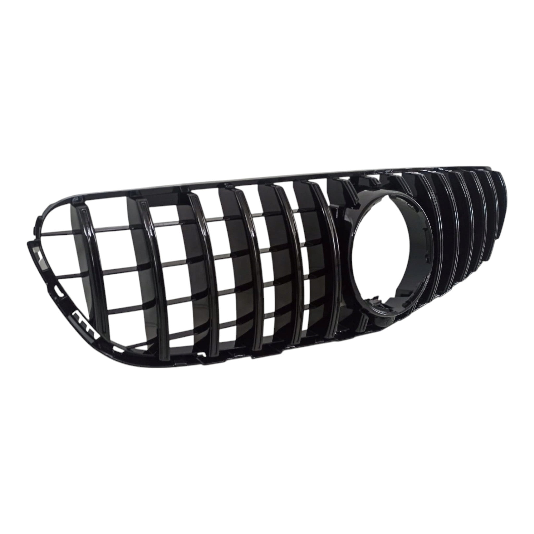 GT Black Front Radiator Grille with Camera for Mercedes GLC-Class X253 (2015-2019), premium Custom Class upgrade.