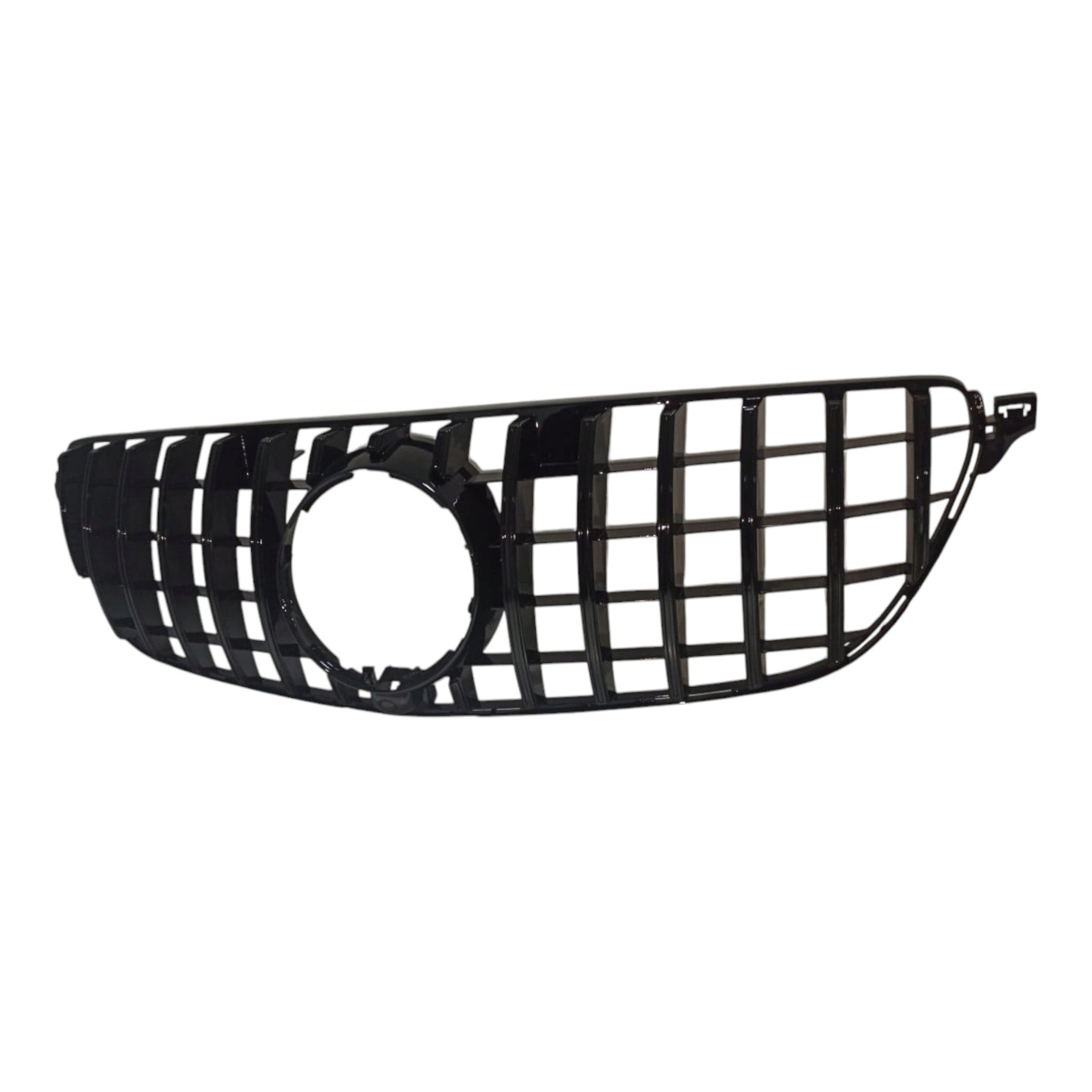 GT Black Front Radiator Grille for Mercedes GLE-Class W166 (2015-2018), high-quality ABS, sporty design.