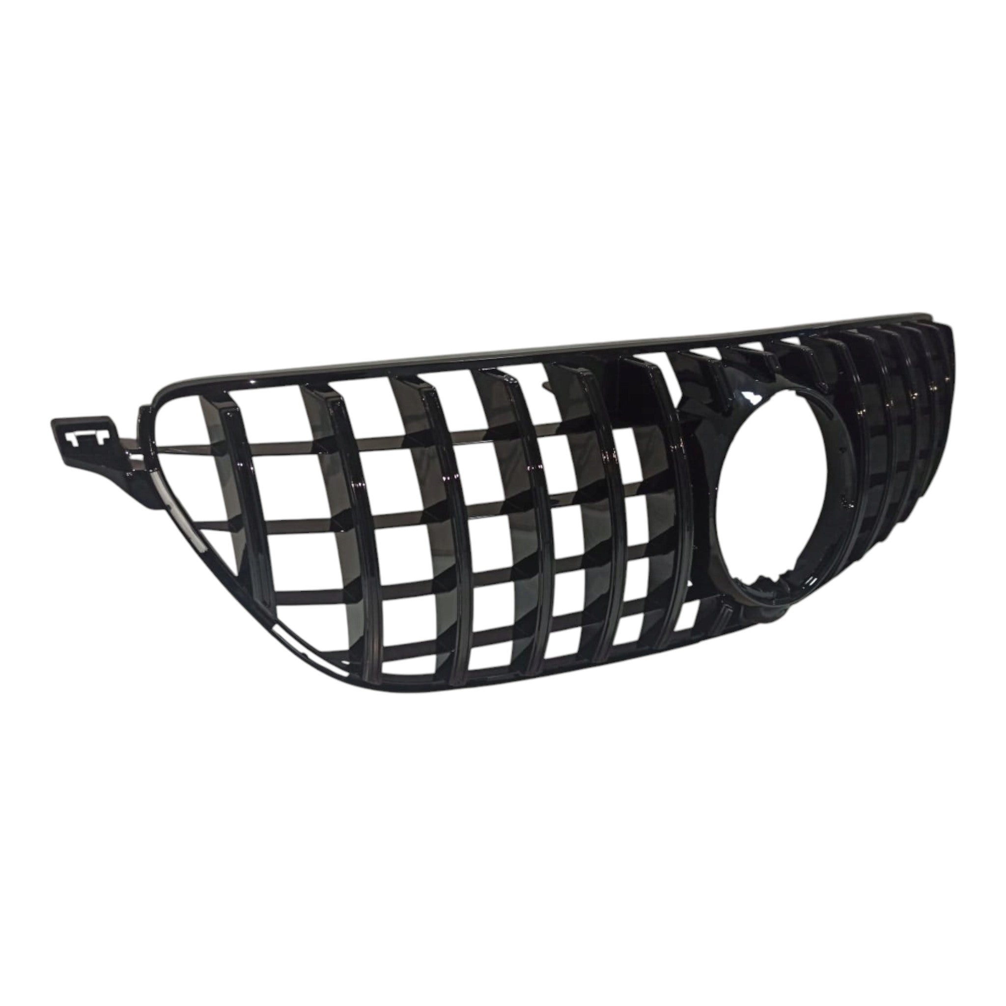 GT Black Front Radiator Grille for Mercedes GLE-Class W166 (2015-2018), high-quality ABS, sporty design.