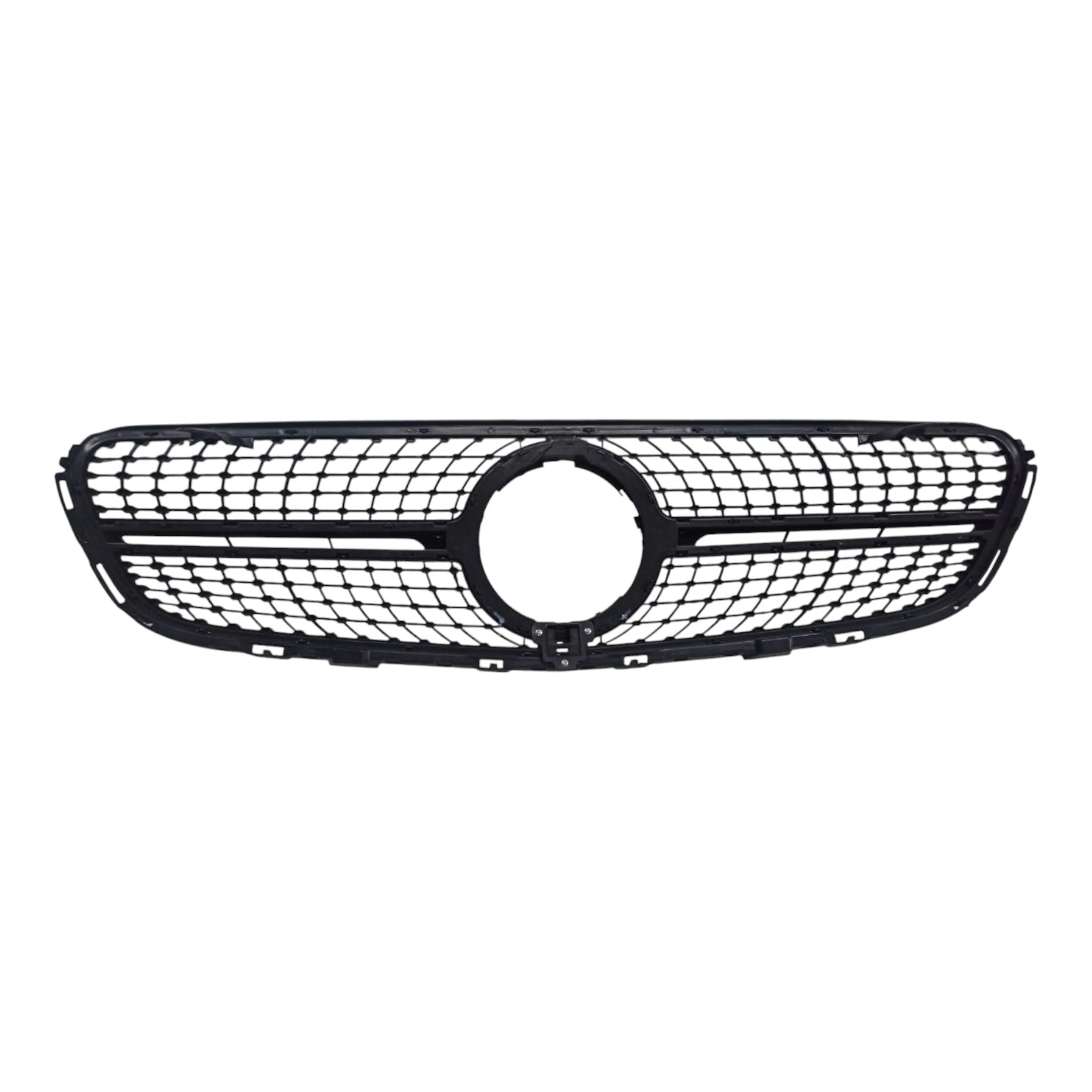 Diamond Black Front Radiator Grille with Camera for Mercedes GLC-Class X253 (2015-2019), premium Custom Class upgrade.