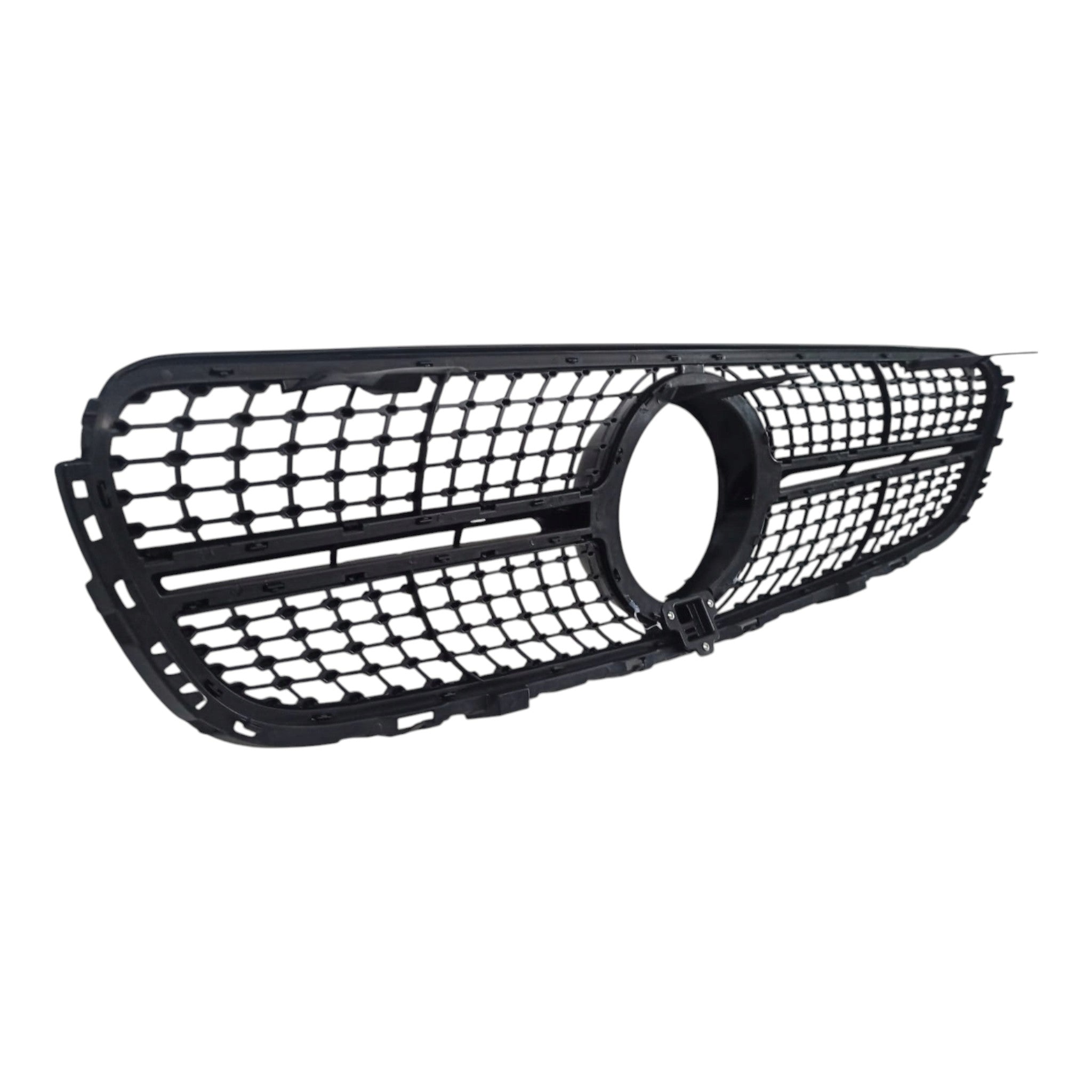 Diamond Black Front Radiator Grille with Camera for Mercedes GLC-Class X253 (2015-2019), premium Custom Class upgrade.