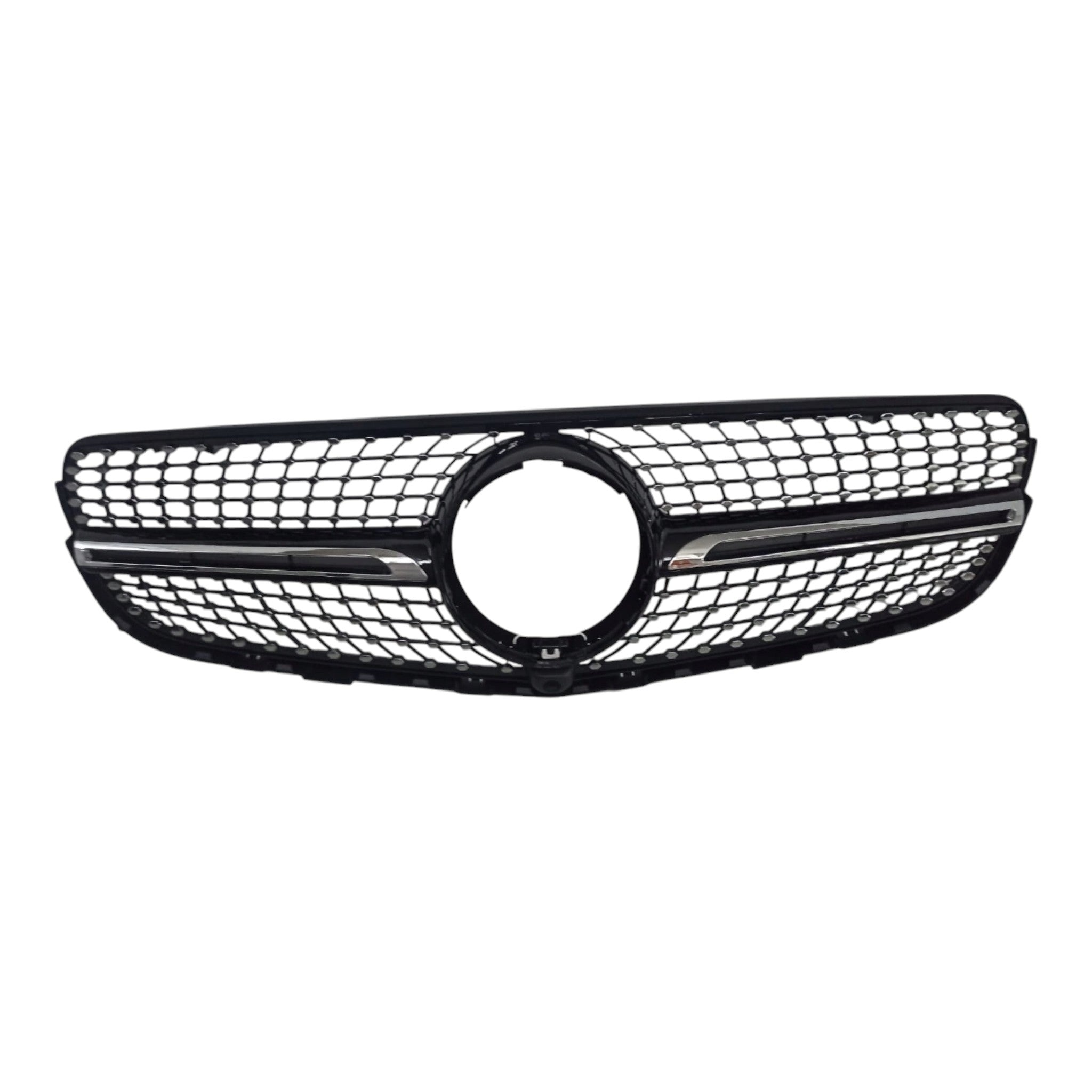 Diamond Black Front Radiator Grille with Camera for Mercedes GLC-Class X253 (2015-2019), premium Custom Class upgrade.