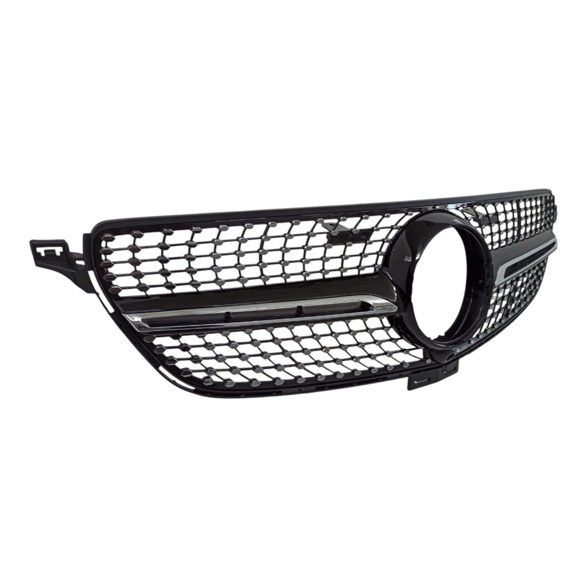 Diamond Black Front Radiator Grille for Mercedes GLE-Class W166 (2015-2018) with camera compatibility.