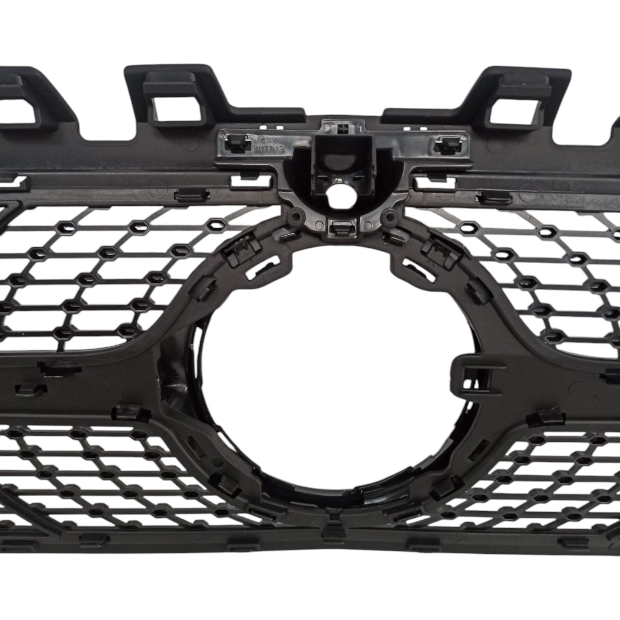 Diamond black front radiator grille with camera compatibility for Mercedes W177 (2018+) from Custom Class, providing a bold and stylish upgrade.