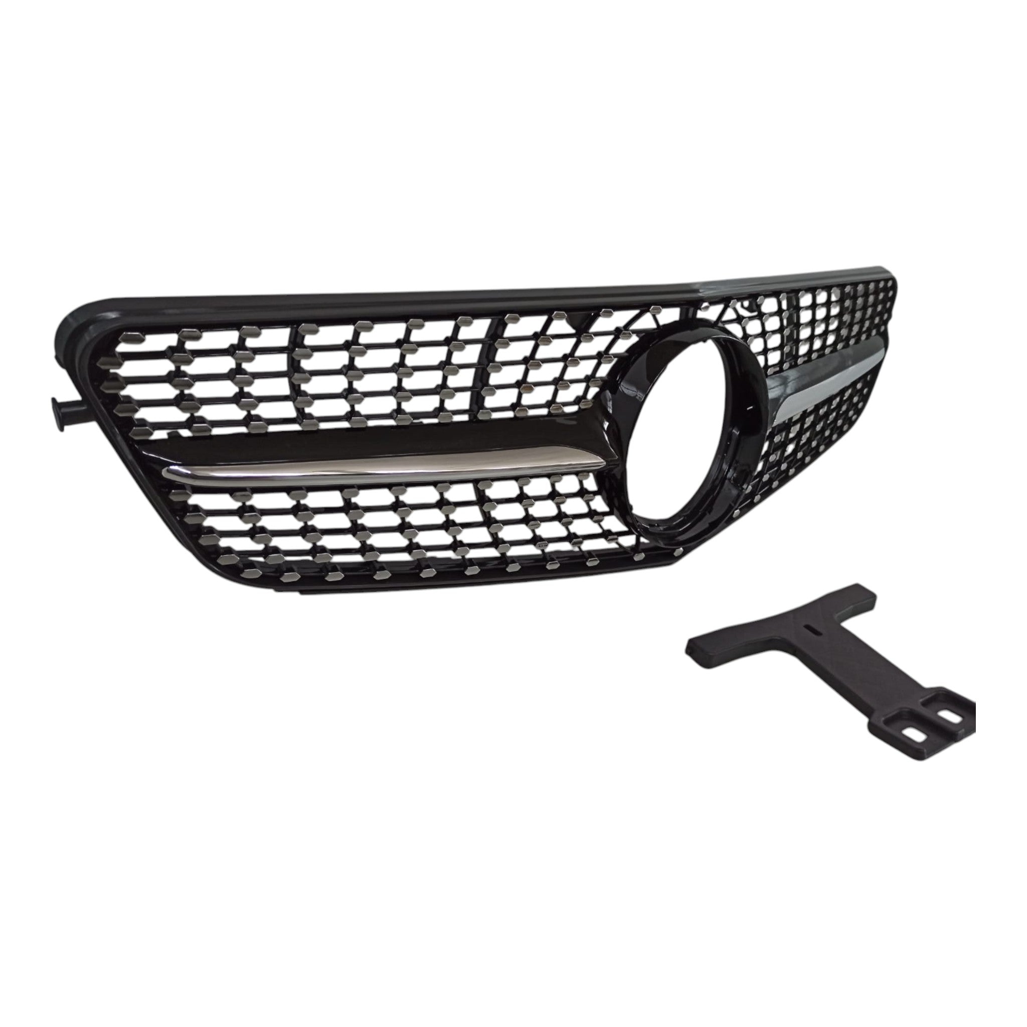 Diamond black front radiator grille for Mercedes C-Class W204 (2007-2014) from Custom Class, providing a sleek and refined upgrade.