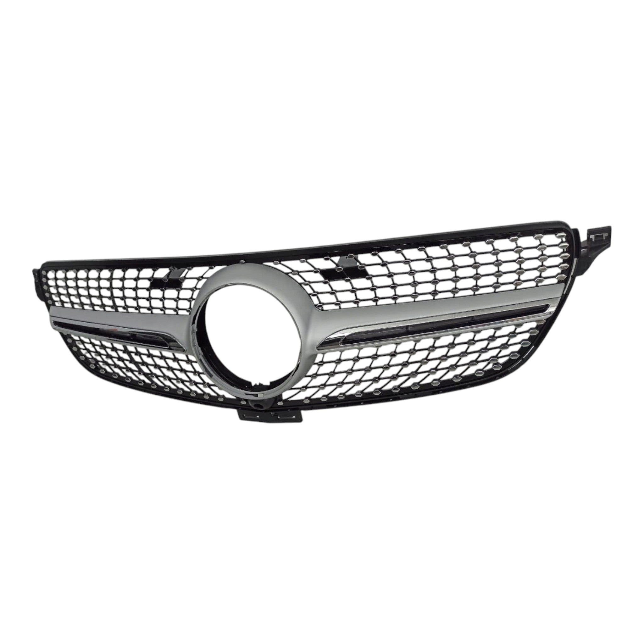 Front radiator grille, diamond silver (camera) for Mercedes GLE-Class W166 2015-2018 - Custom Class