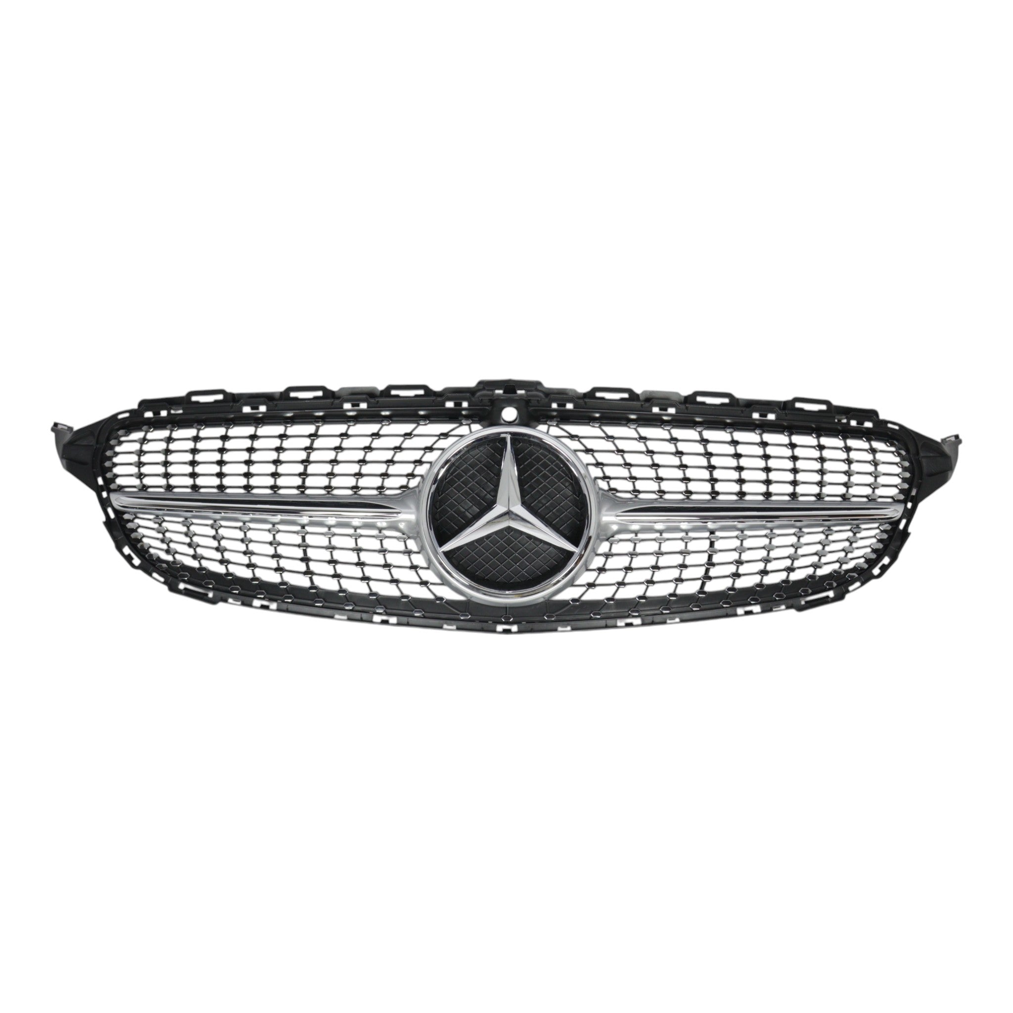 Front radiator grille, diamond silver, camera for Mercedes C-Class W205 2014-2018 - Custom Class