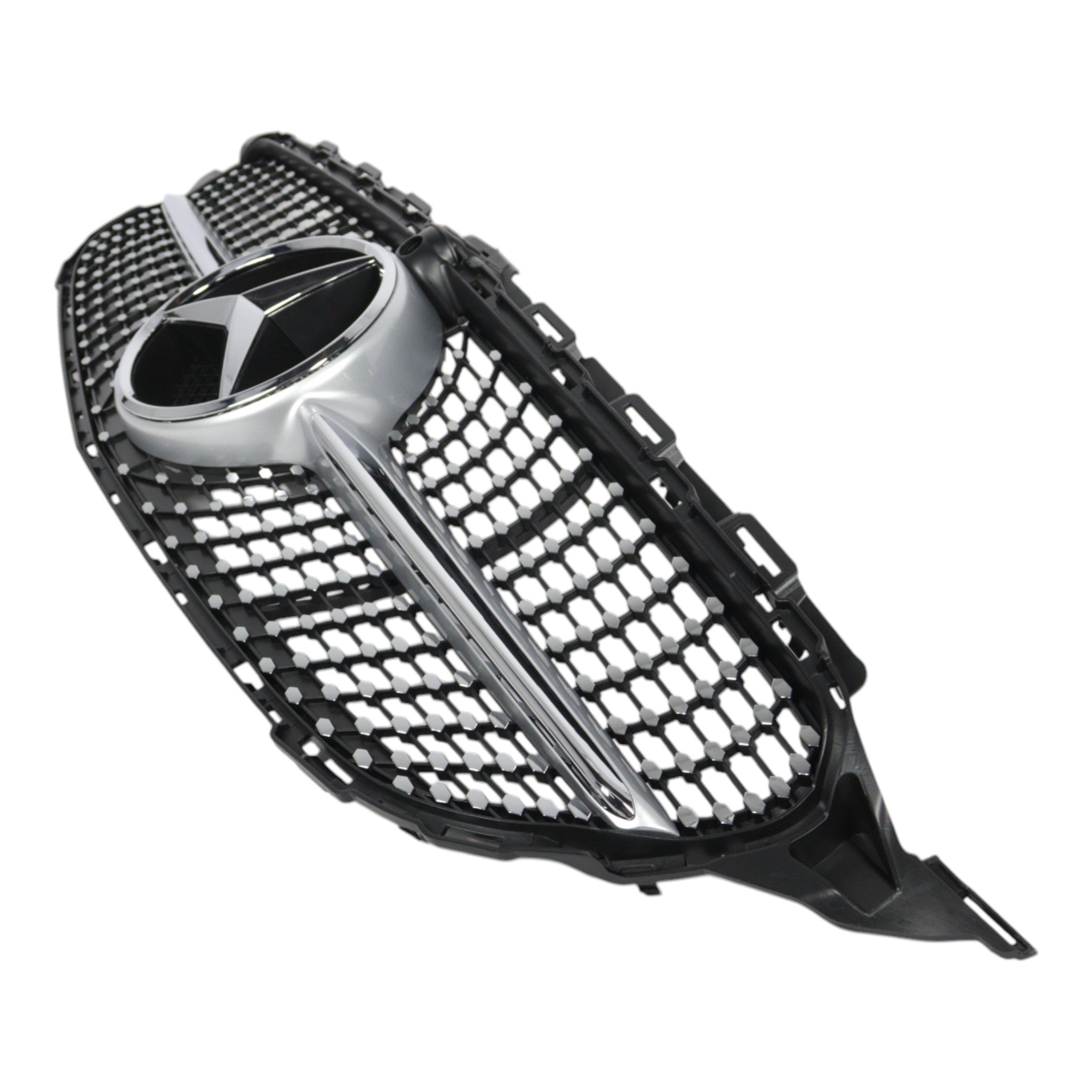 Front radiator grille, diamond silver, camera for Mercedes C-Class W205 2014-2018 - Custom Class