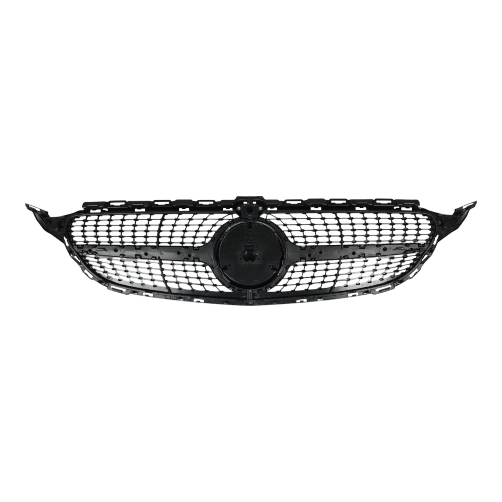 Diamond Silver Front Radiator Grille with camera opening for Mercedes C-Class W205 (2014–2018) from Custom Class, offering a stylish and functional upgrade.