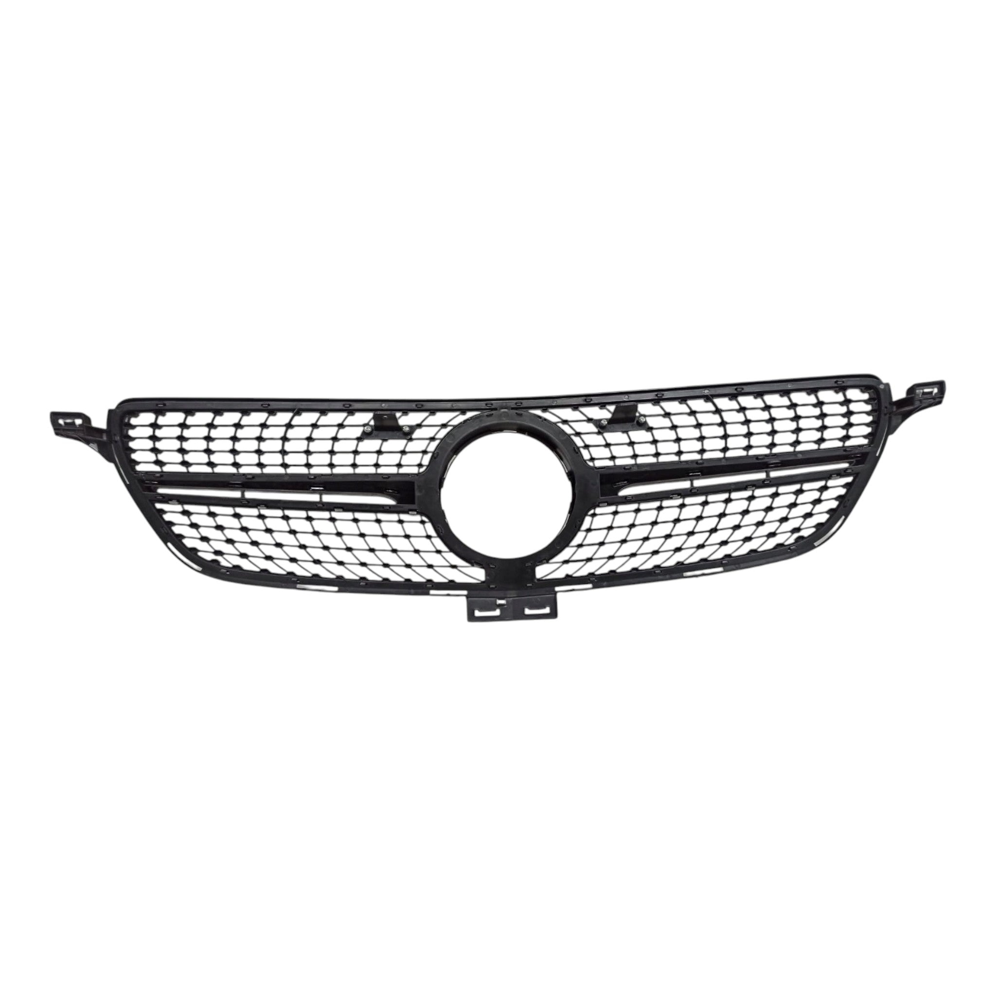 Diamond Silver Front Radiator Grille for Mercedes GLE-Class W166 (2015-2018) without camera compatibility.