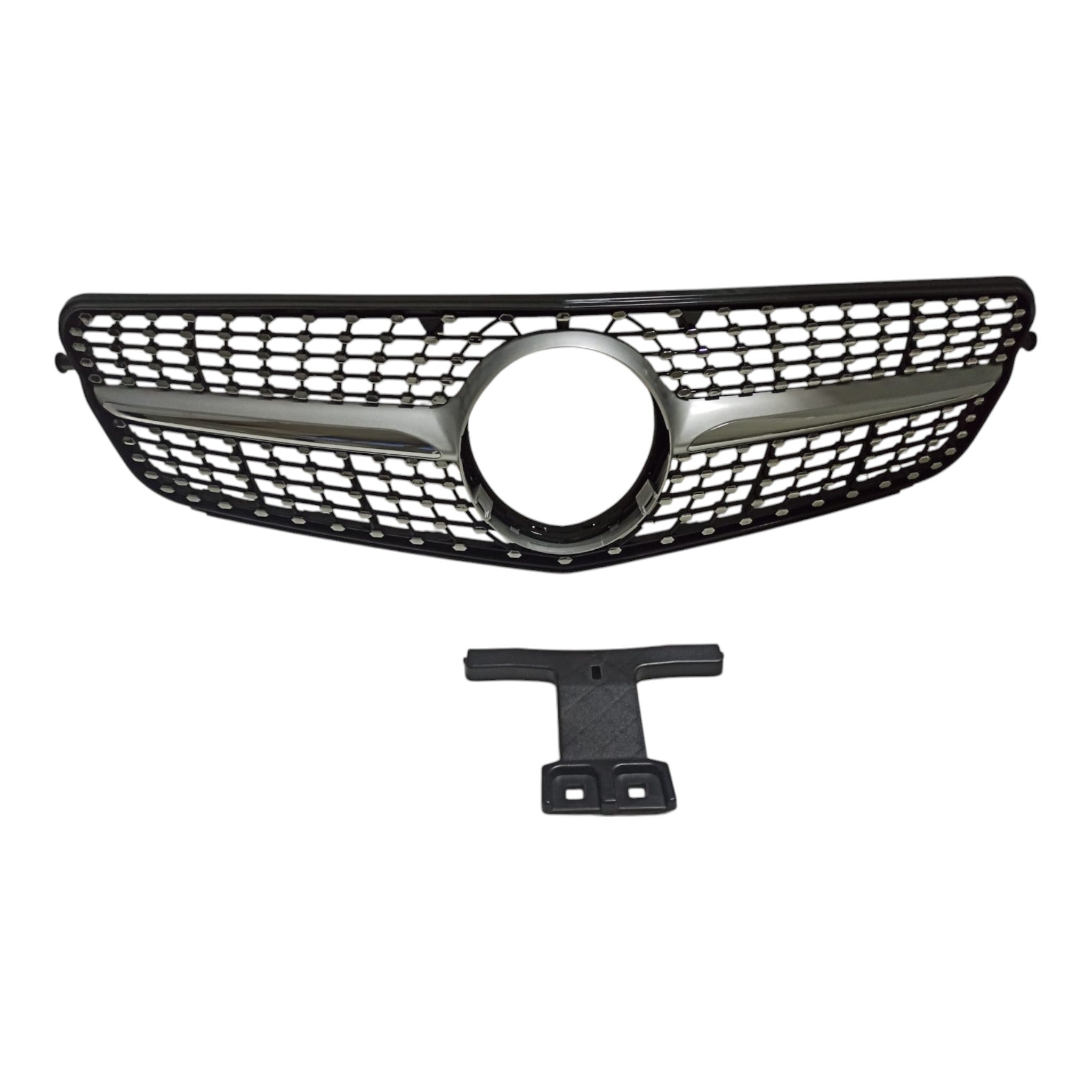 Front radiator grille, diamond silver for Mercedes C-Class W204 2007-2014 - Custom Class