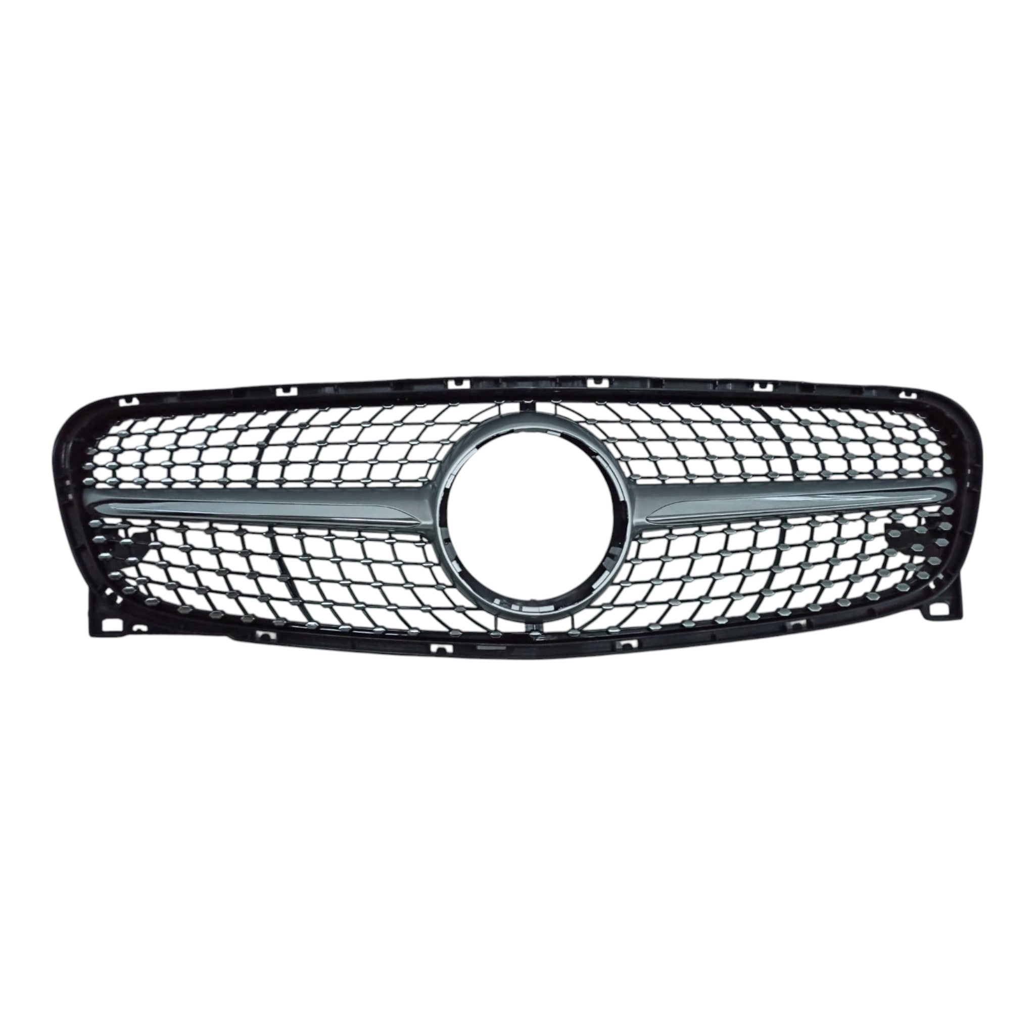 Diamond Silver Front Radiator Grille for Mercedes GLA-Class X156 (2014-2017), premium Custom Class upgrade.