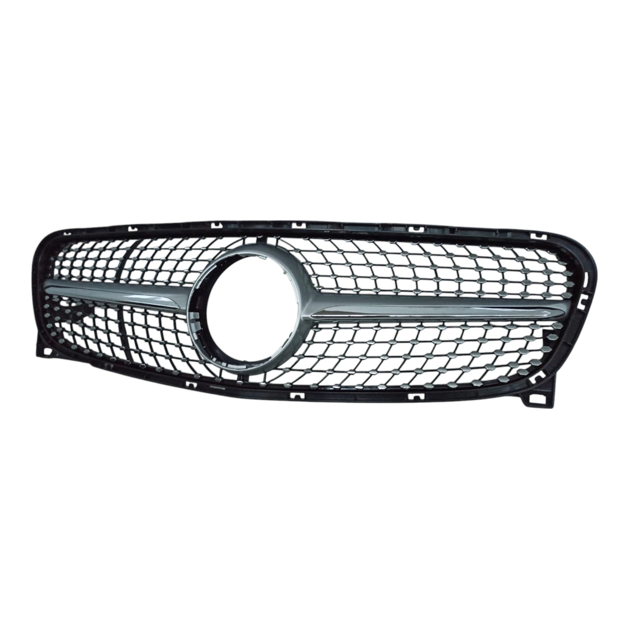 Diamond Silver Front Radiator Grille for Mercedes GLA-Class X156 (2014-2017), premium Custom Class upgrade.