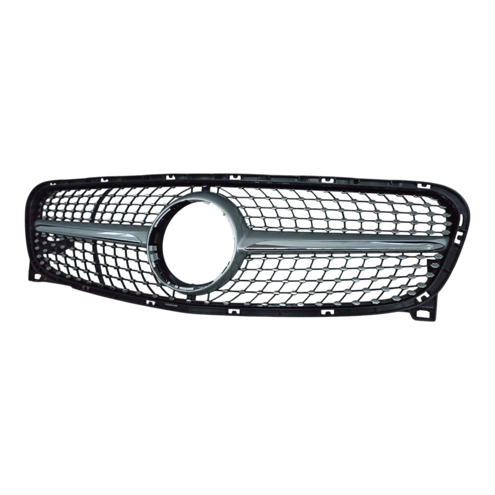 Front radiator grille, diamond silver for Mercedes GLA-Class X156 2014-2017 - Custom Class