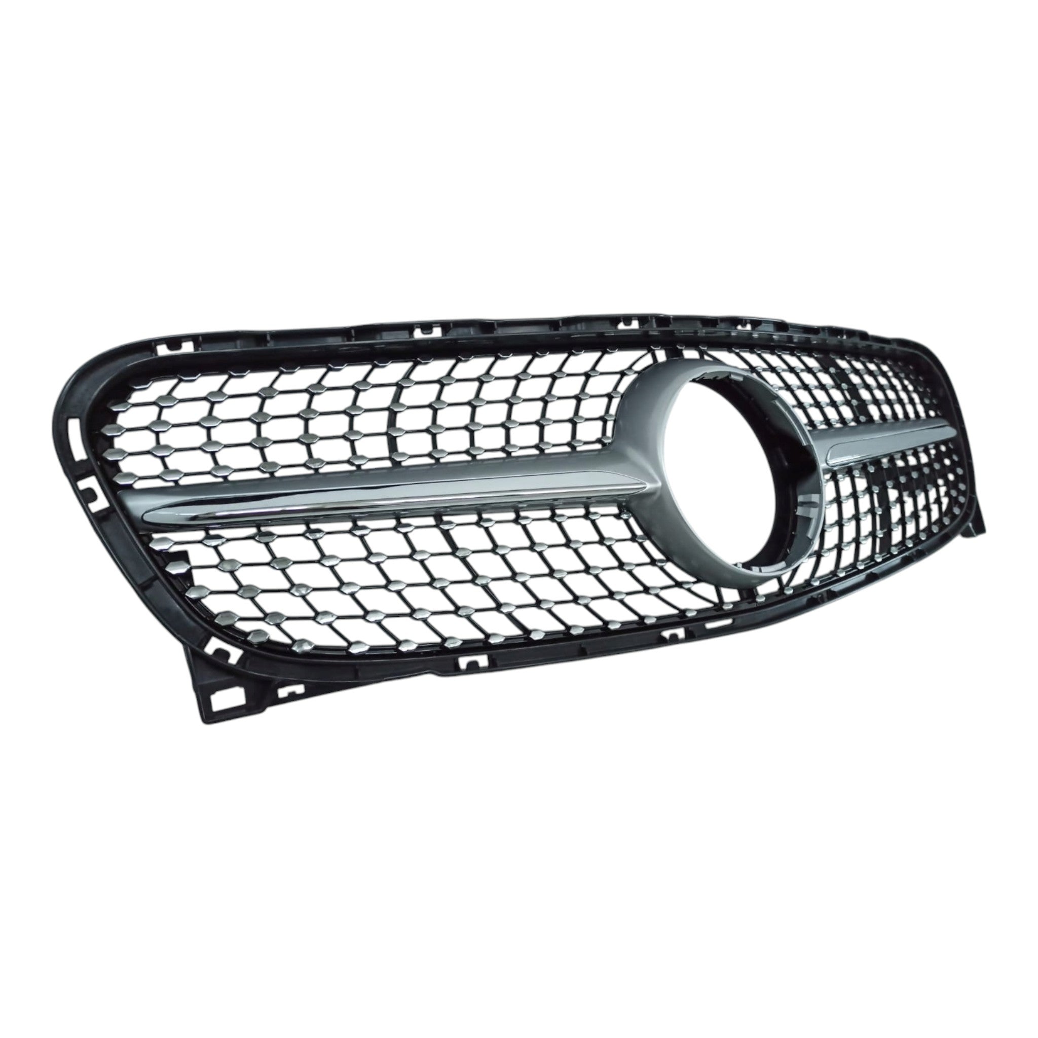 Front radiator grille, diamond silver for Mercedes GLA-Class X156 2014-2017 - Custom Class