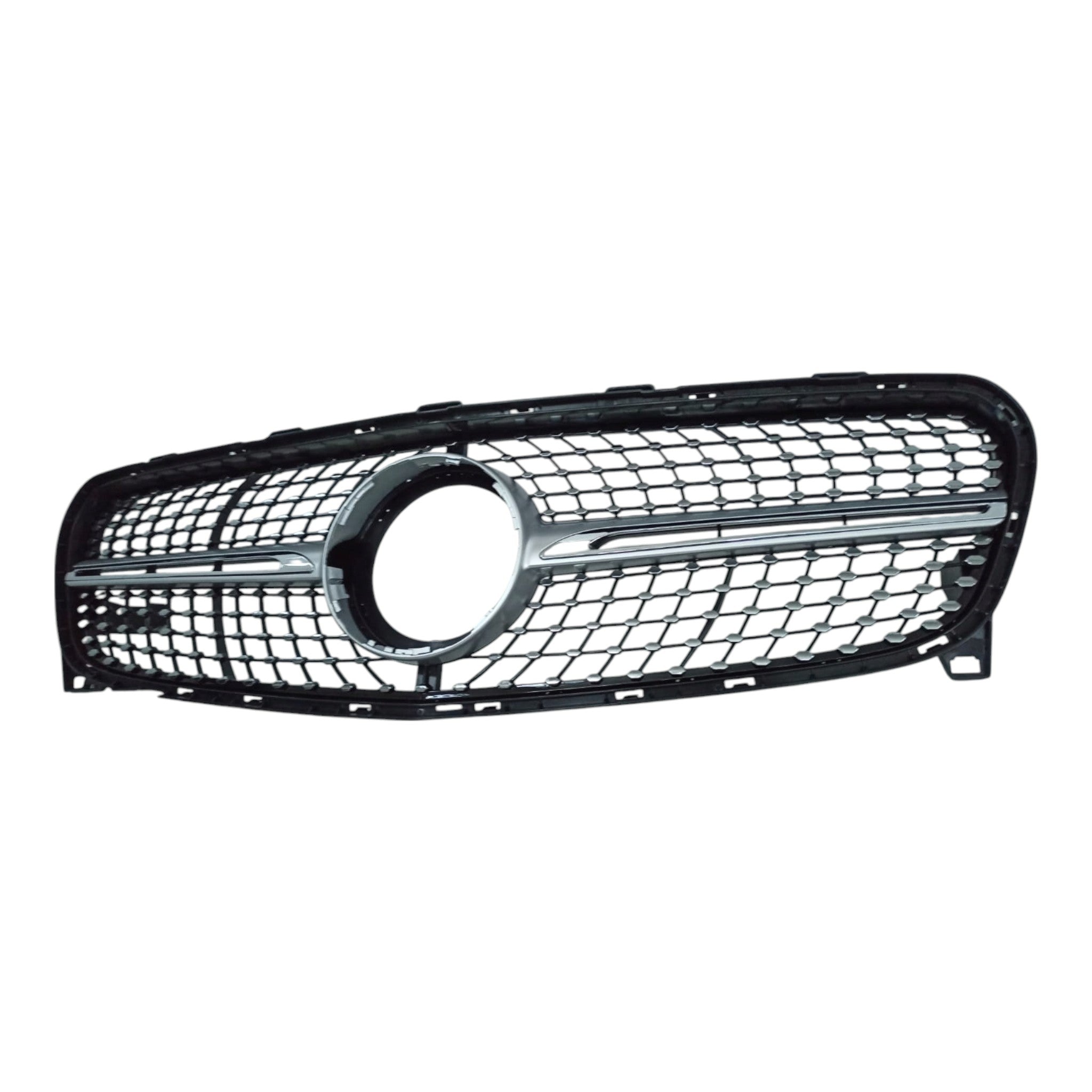 Diamond Silver Front Radiator Grille for Mercedes GLA-Class X156 (2017-2020), premium Custom Class upgrade.