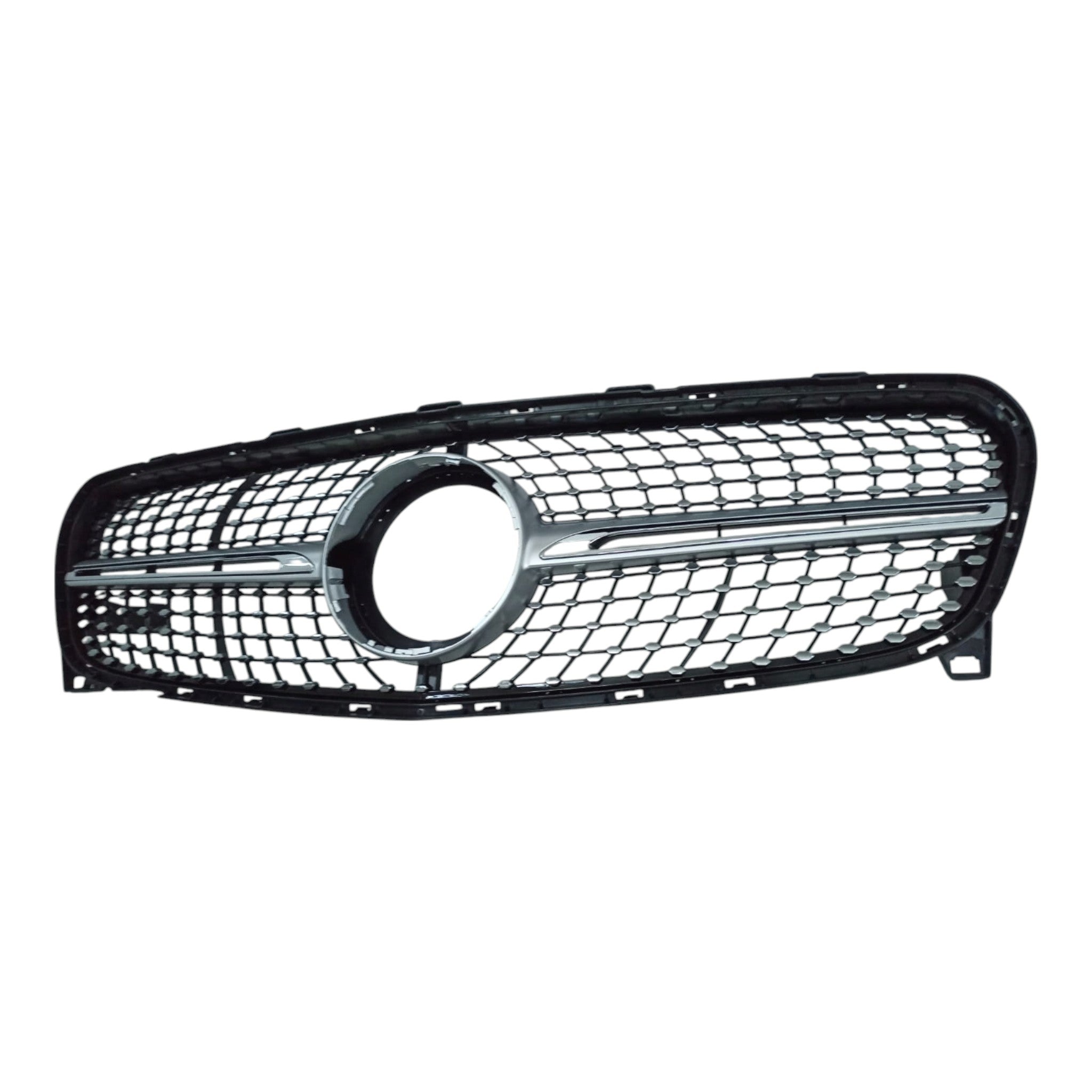 Front radiator grille, diamond silver for Mercedes GLA-Class X156 2017-2020 - Custom Class
