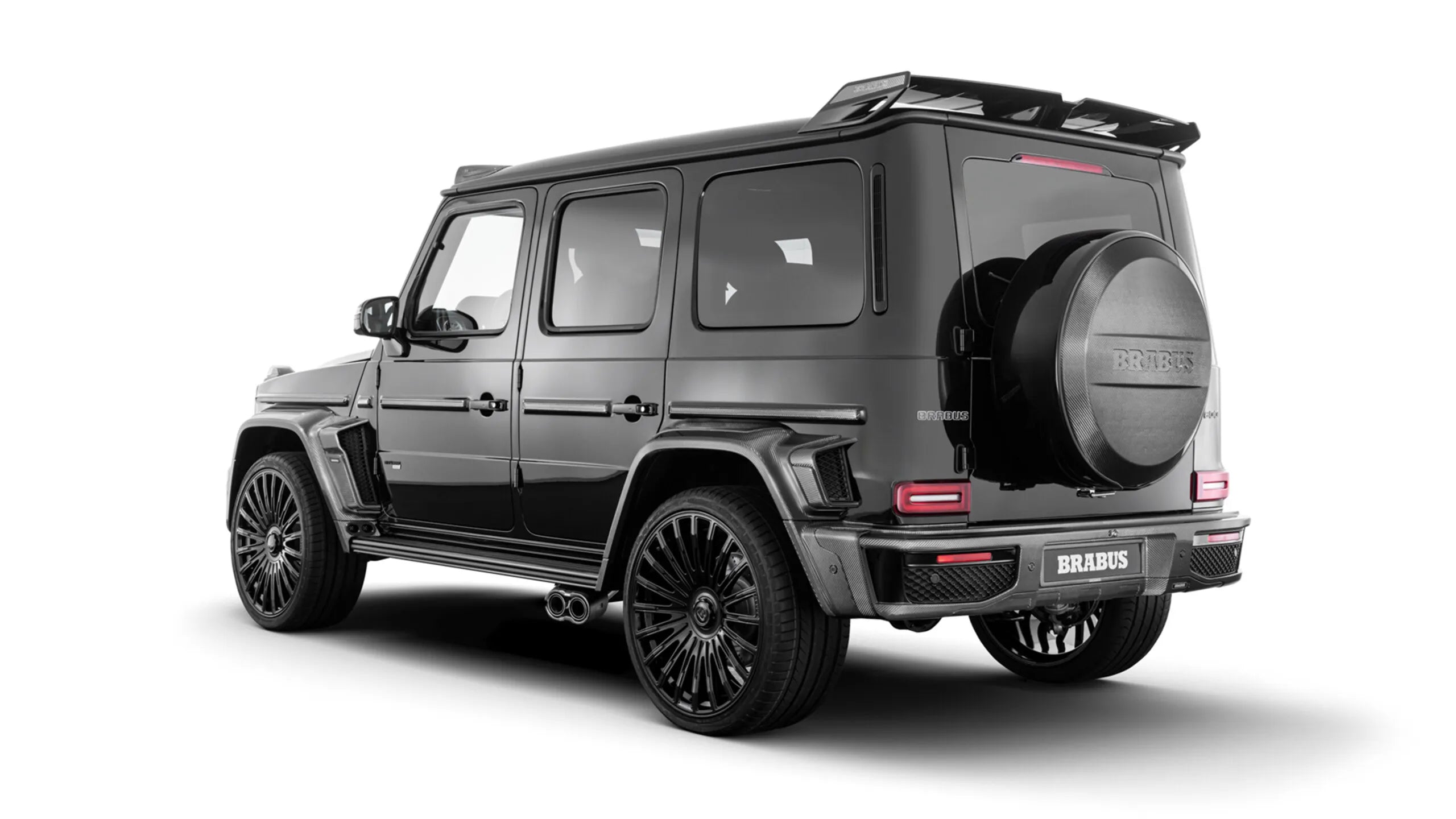 Custom Class front bumper carbon fiber lip spoiler and air intake vent inserts for G-Class W465.