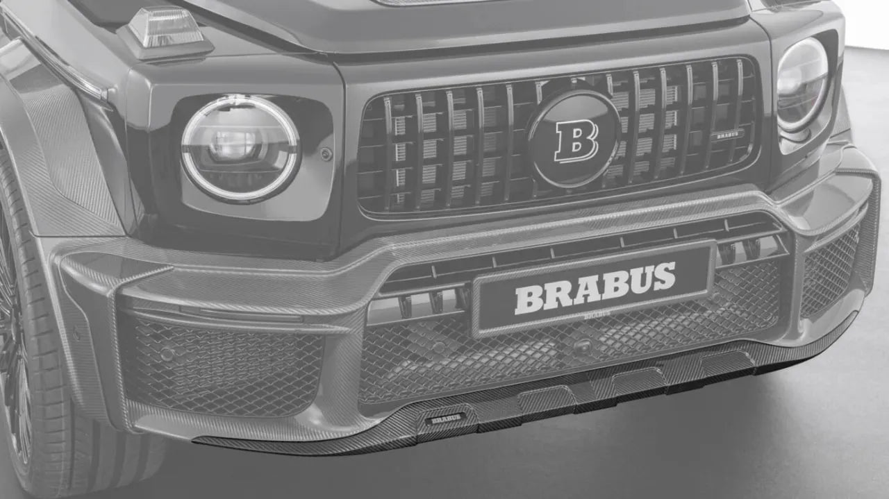 Custom Class W465 carbon conversion kit focusing on front and rear Widestar-style bumper inserts.