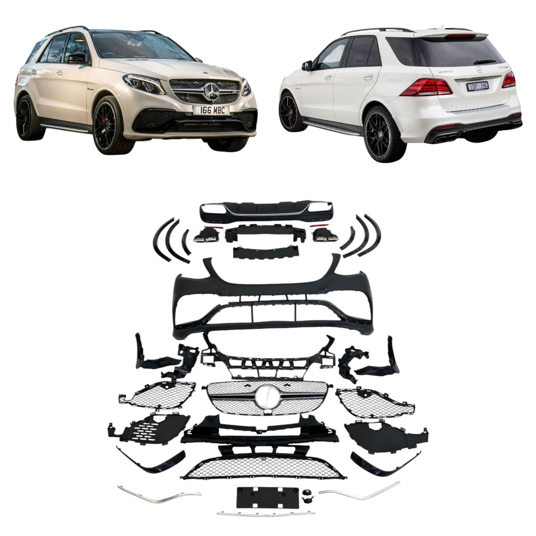 GLE63 AMG Bodykit for Mercedes GLE-Class W166 (2015-2018), premium front and rear styling upgrade.