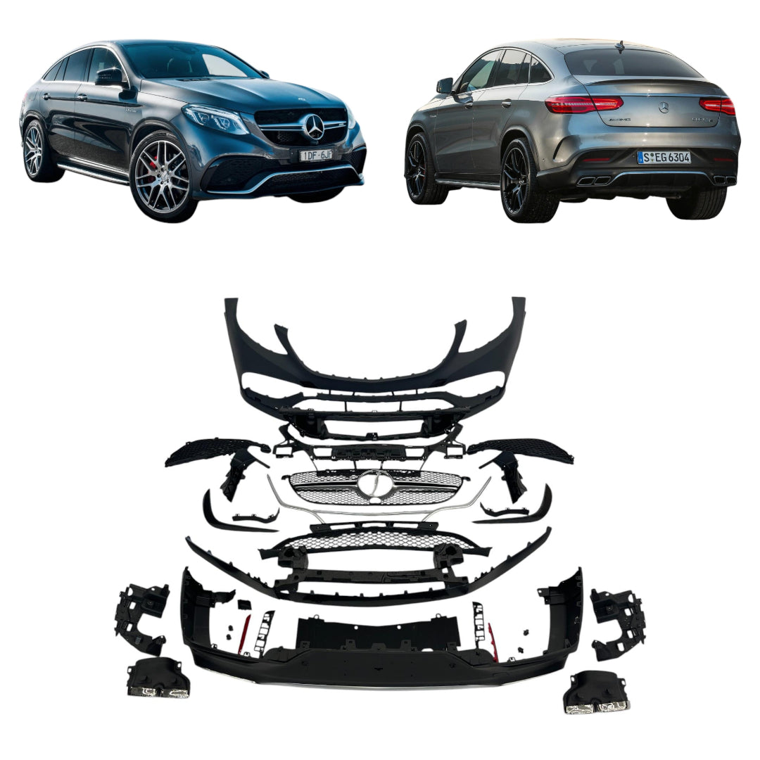 GLE63 Coupe AMG Bodykit for Mercedes GLE-Class Coupe C292 (2015-2019), premium front-end and rear-end styling upgrade.