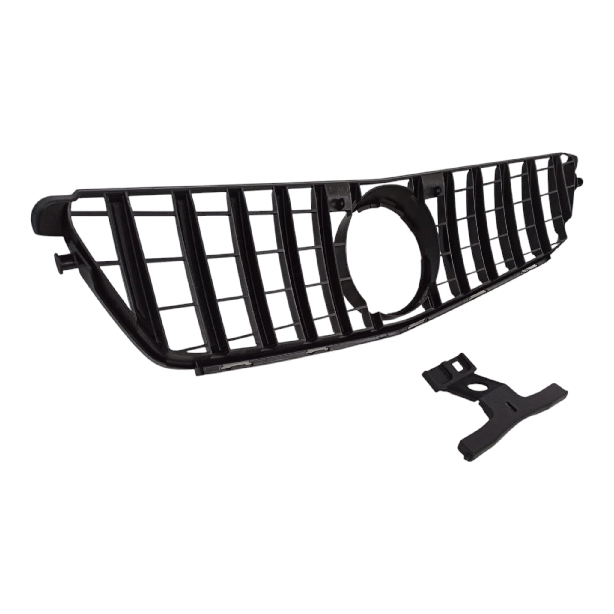 GT black front radiator grille in Panamericana style for Mercedes C-Class W204 (2007-2014) from Custom Class, offering a bold and sporty upgrade.