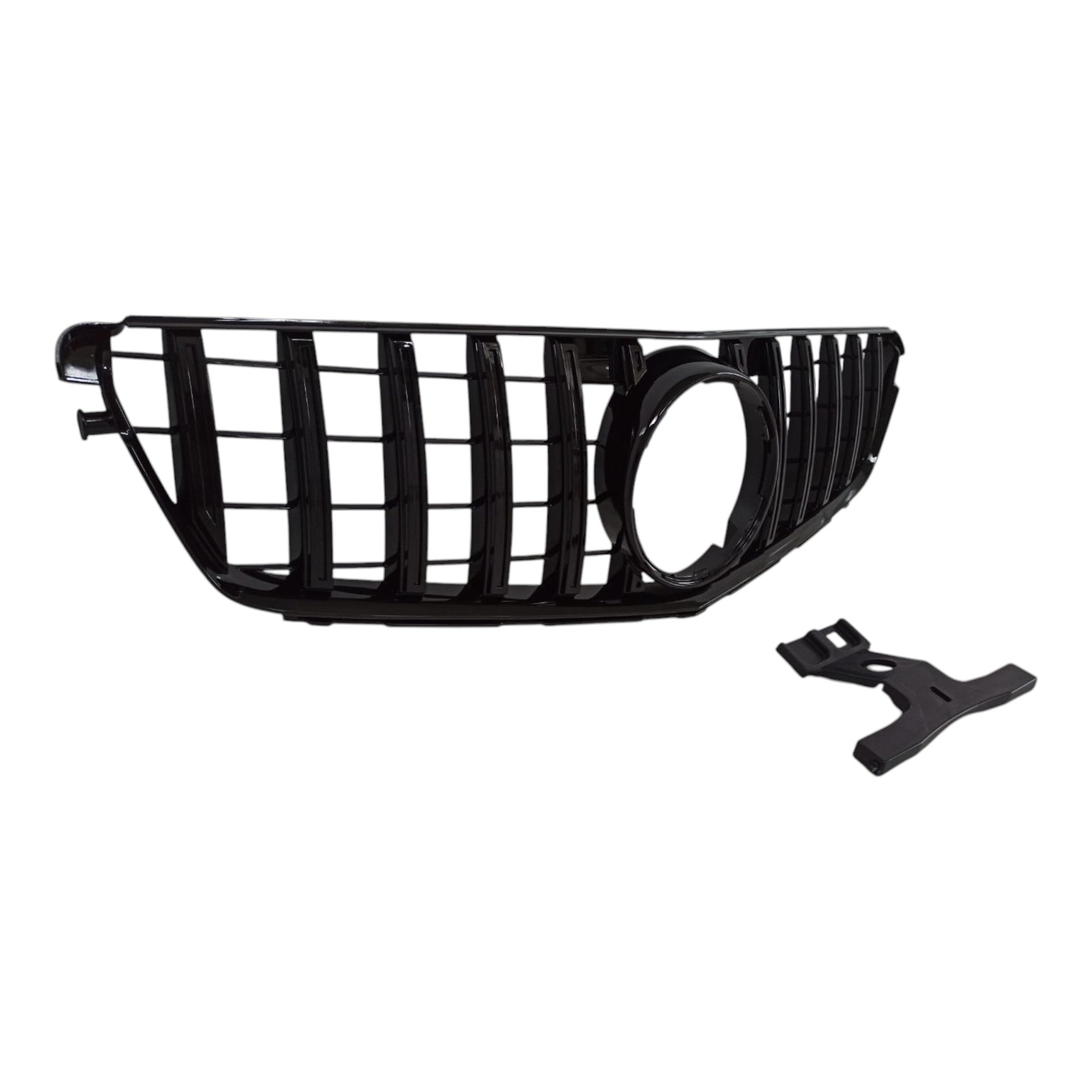 GT black front radiator grille in Panamericana style for Mercedes C-Class W204 (2007-2014) from Custom Class, offering a bold and sporty upgrade.