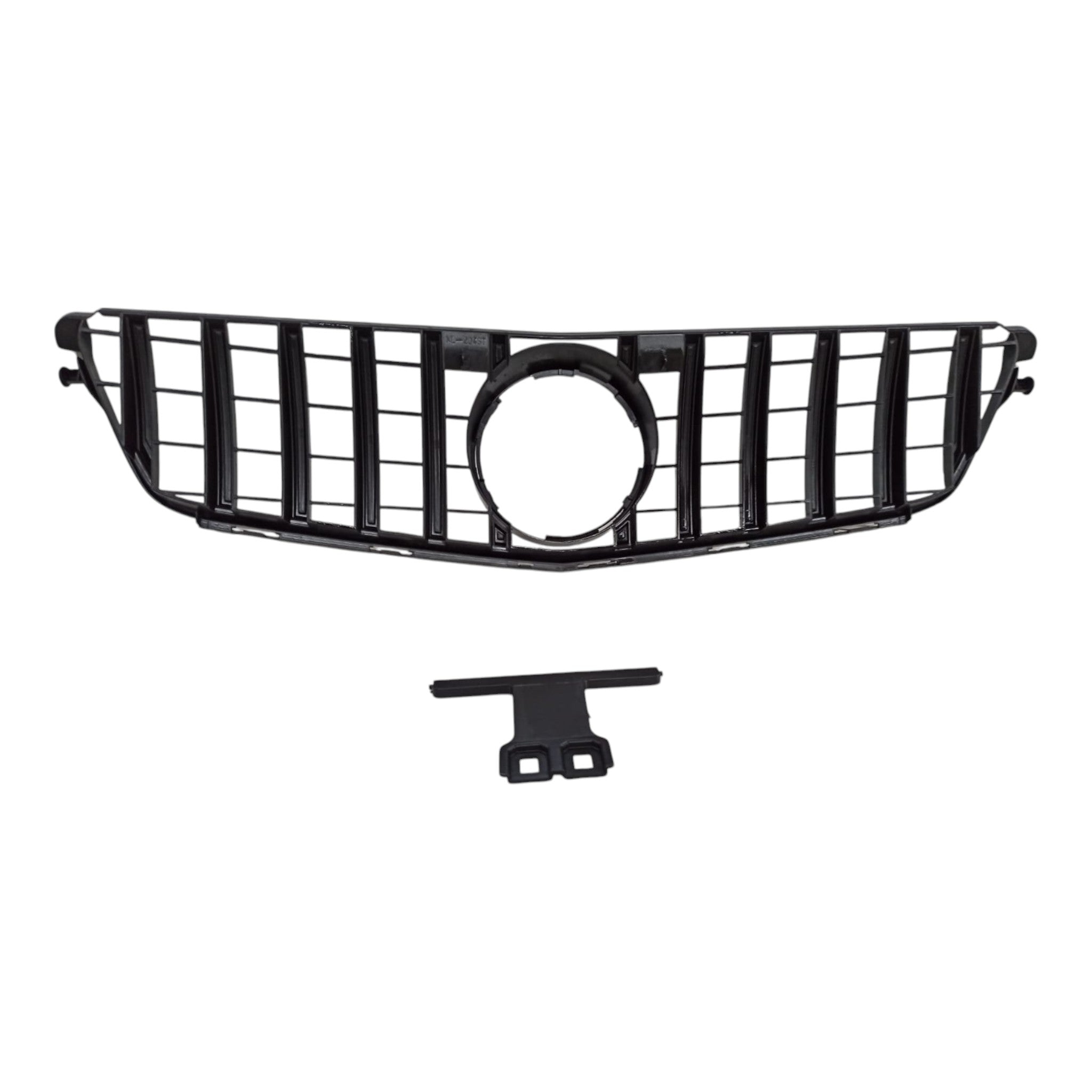 GT chrome black front radiator grille in Panamericana style for Mercedes C-Class W204 (2007-2014) from Custom Class, combining sporty and refined styling.