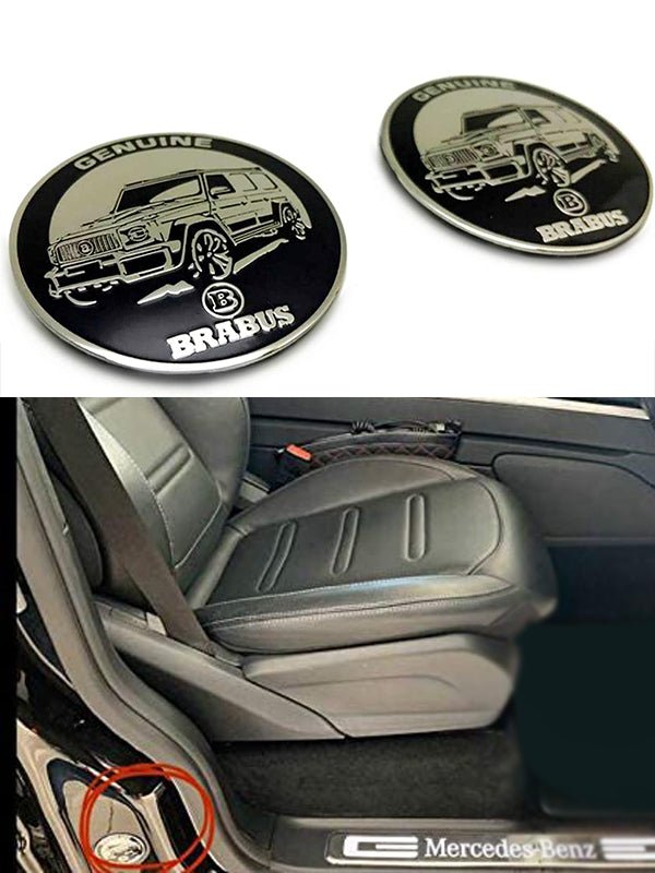 Genuine Brabus Metal Interior Pillars Round Emblems 2 pcs for Mercedes-Benz W463 G63 G500 - Custom Class
