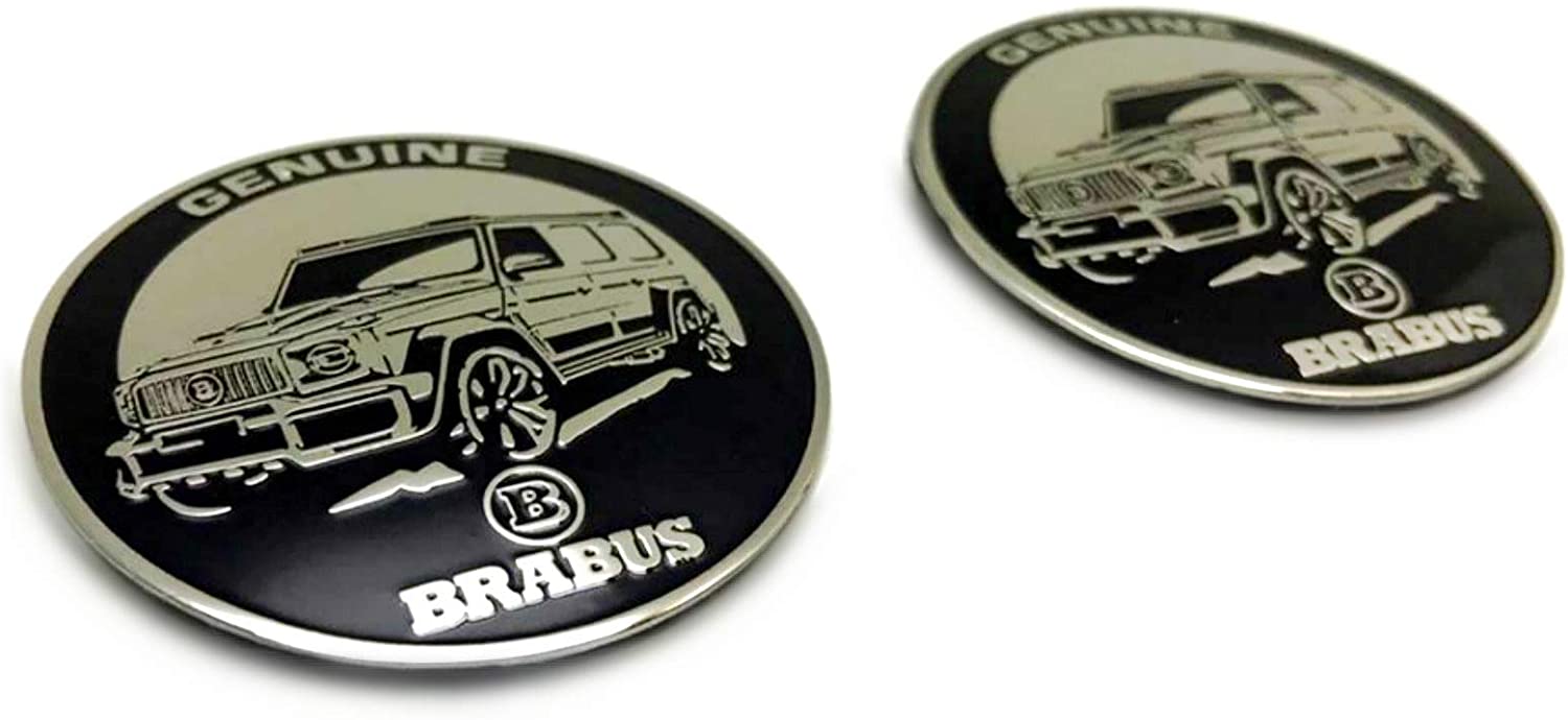 Genuine Brabus Metal Interior Pillars Round Emblems 2 pcs for Mercedes-Benz W463 G63 G500