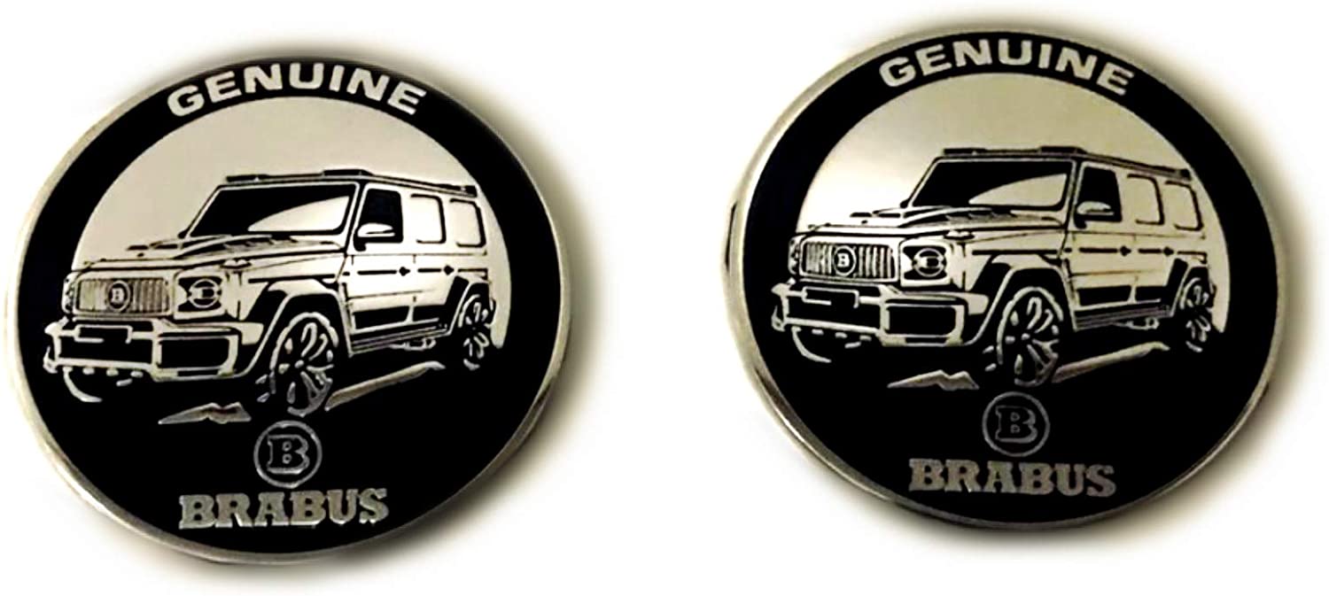 Genuine Brabus Metal Interior Pillars Round Emblems 2 pcs for Mercedes-Benz W463 G63 G500