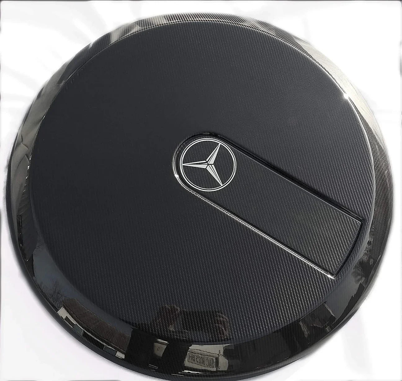 Carbon fiber rear spare tire wheel cover badge emblem with Mercedes logo for W463 W463A W464 - Custom Class