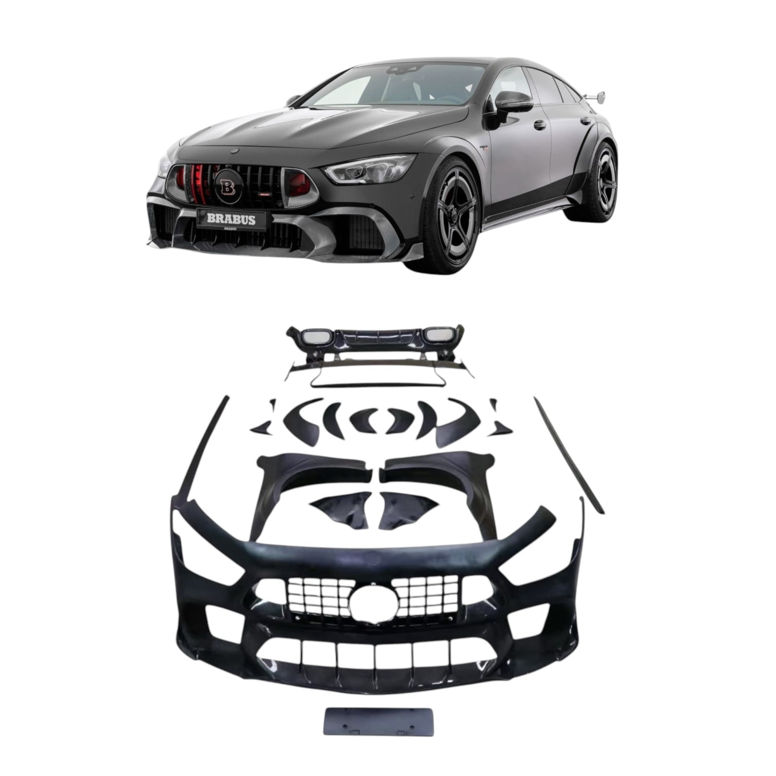 BRABUS Rocket 1000 body kit with carbon fiber for Mercedes-Benz GT 4 door Coupe - Custom Class
