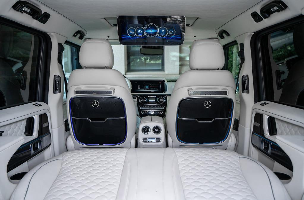 Interior seatback trim with reclining tables, LED lighting and wireless charging for Mercedes G Class W463A - Custom Class