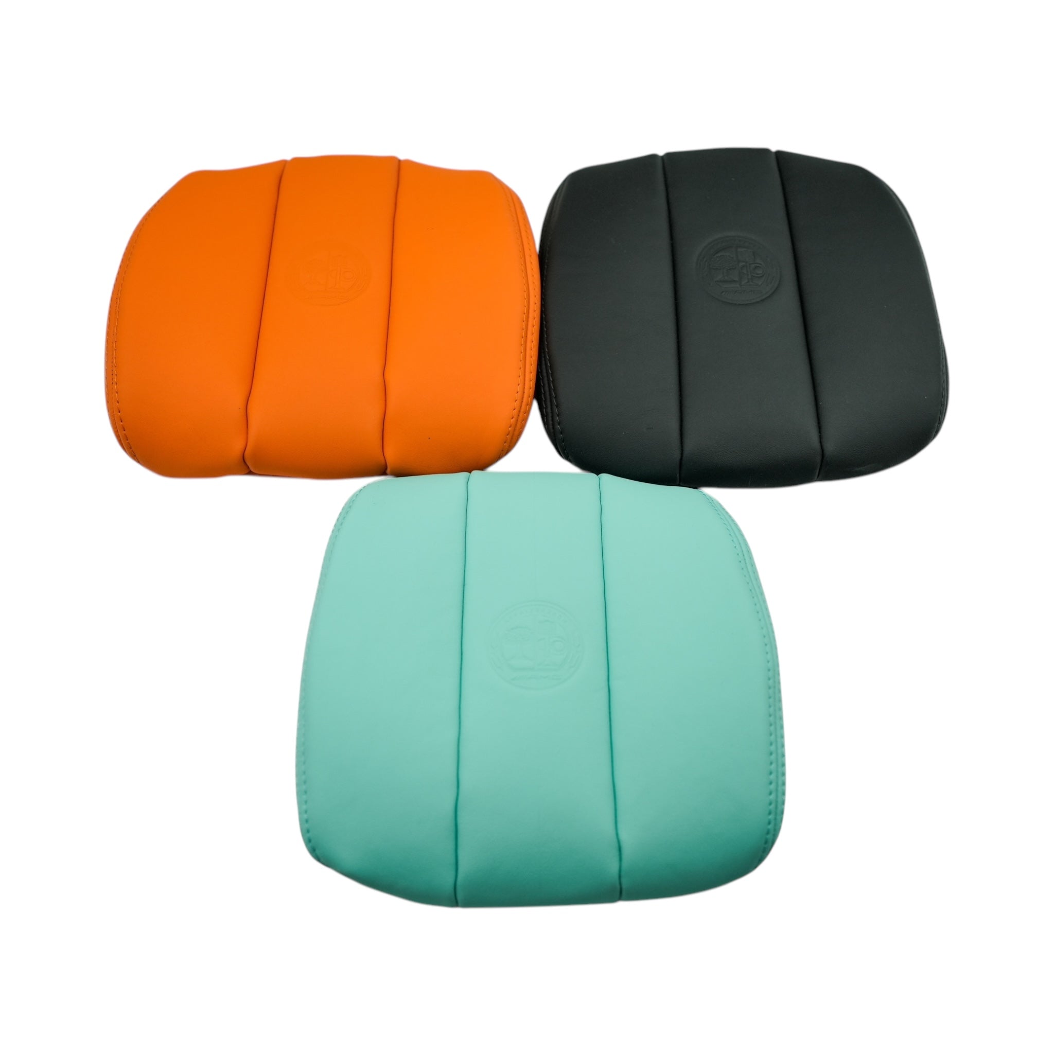 Leather seat headrests upholstery trim with logo for Mercedes G-Class W463A, crafted from genuine leather and available in multiple colors and configurations.