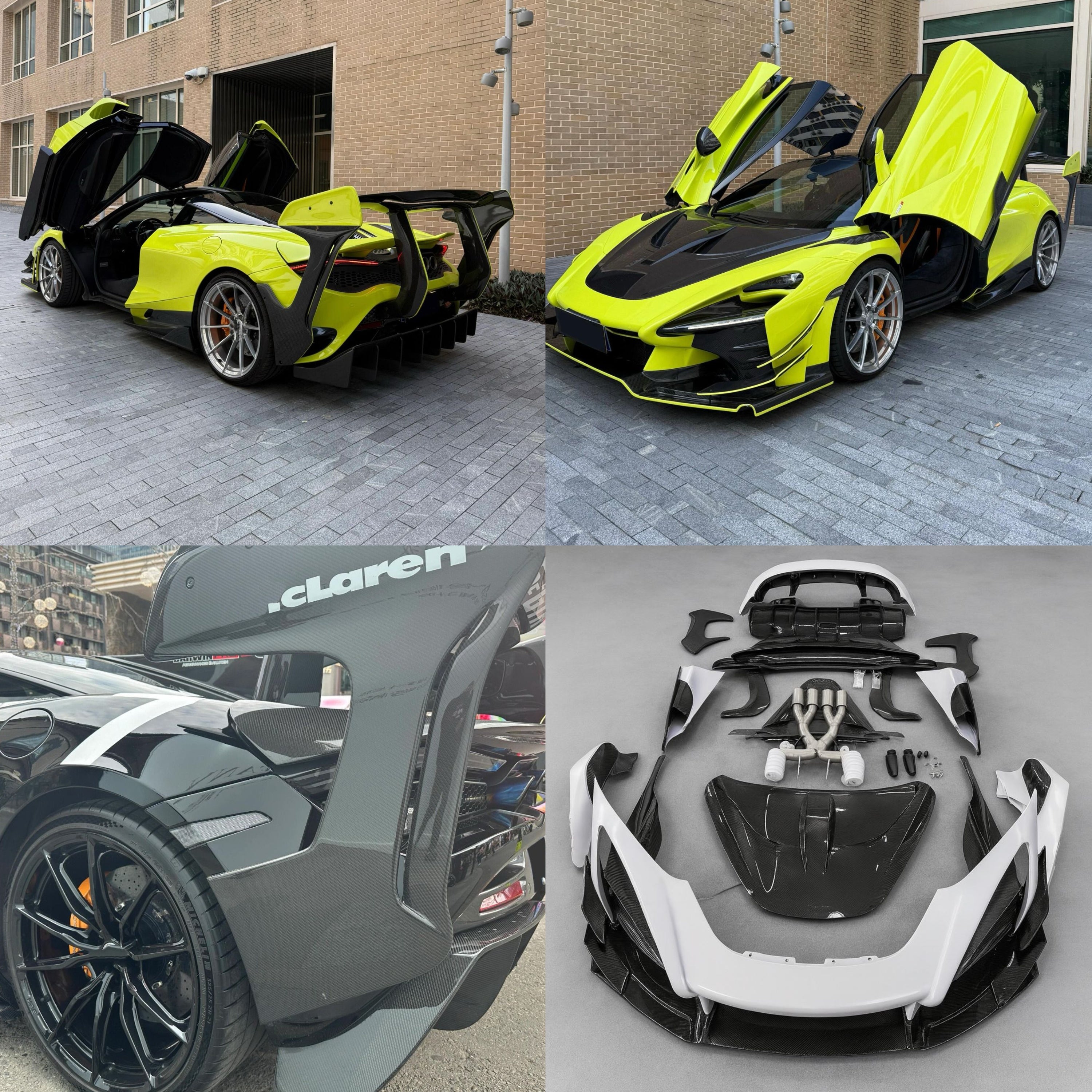 McLaren 720S GTR Style Body Kit – Carbon Fiber + ABS Plastic with Exhaust