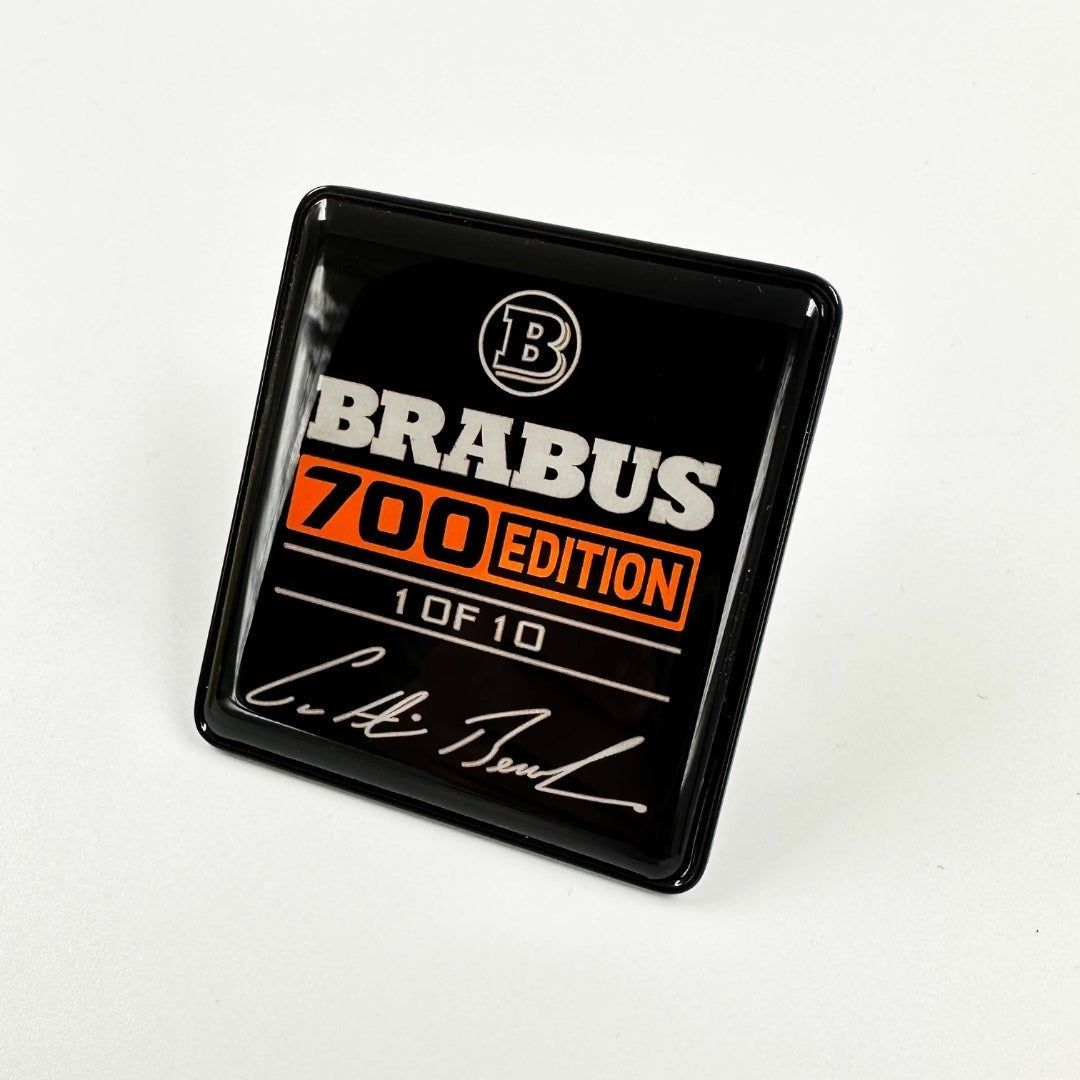 Metal Brabus 700 edition 1 of 10 Orange seats emblem badge logo set for Mercedes-Benz W465 2025+ G-Class - Custom Class