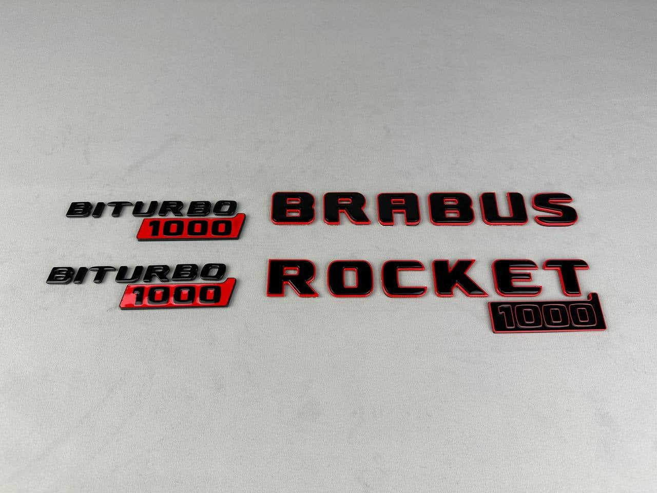 Metal Brabus Rocket 1000 "1 of 25" emblems 7 pcs set for Mercedes-Benz AMG GT 63 S E Performance - Custom Class