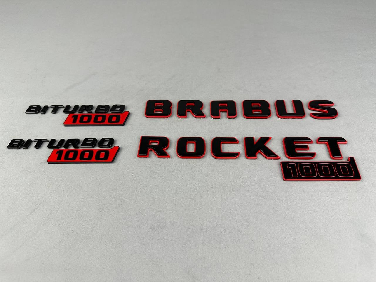 Metal Brabus Rocket 1000 "1 of 25" emblems 7 pcs set for Mercedes-Benz AMG GT 63 S E Performance - Custom Class