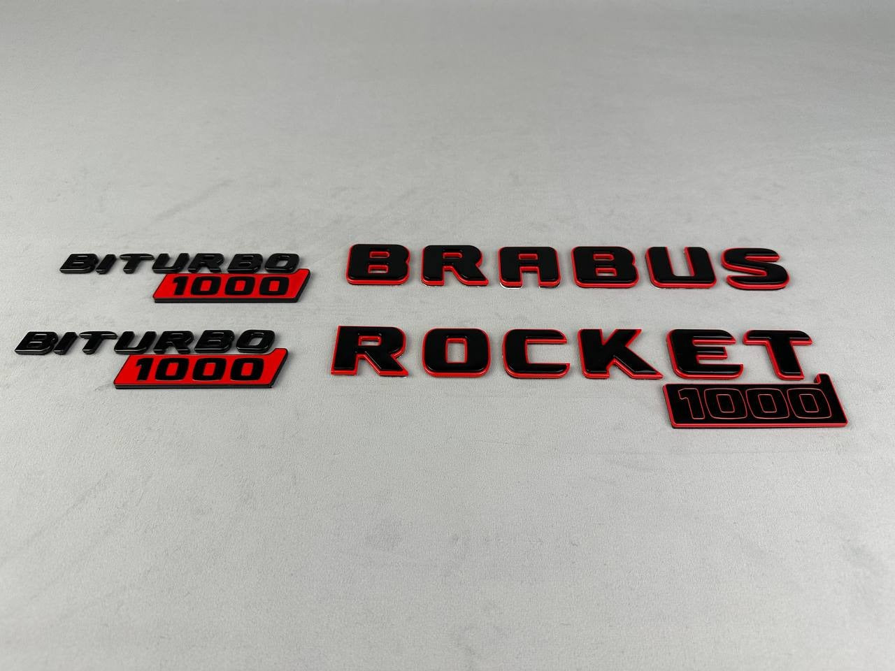 Metal Brabus Rocket 1000 "1 of 25" emblems 7 pcs set for Mercedes-Benz AMG GT 63 S E Performance - Custom Class