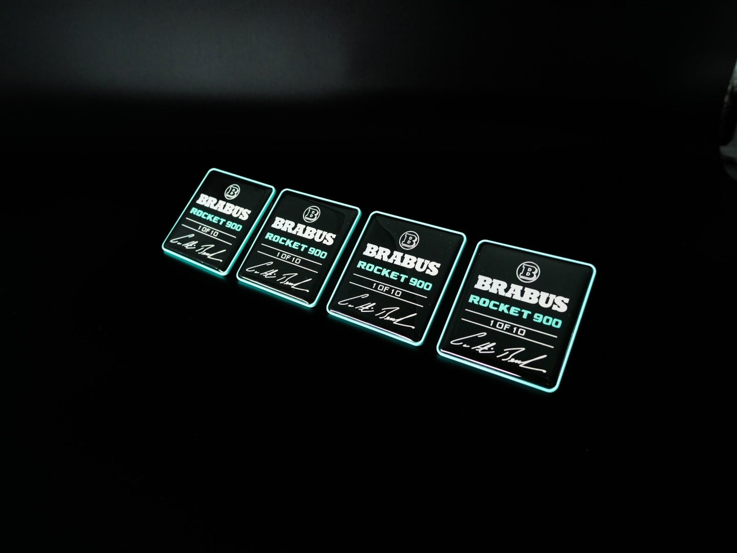 Metal Brabus Rocket G900 Tiffany Blue Seat Emblem Set for Mercedes-Benz W465 2025+ G-Class - Custom Class