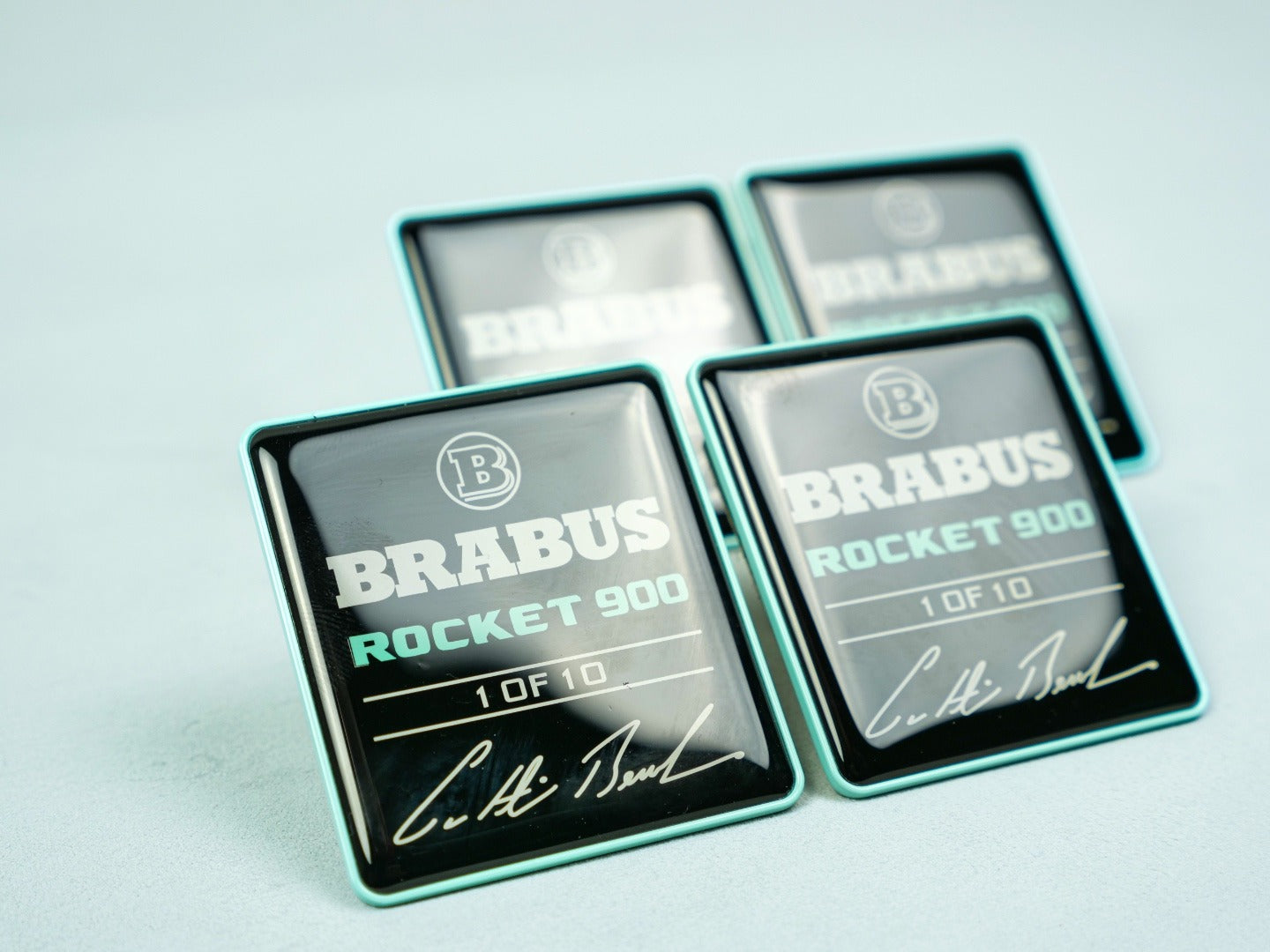 Metal Brabus Rocket G900 Tiffany Blue Seat Emblem Set for Mercedes-Benz W465 2025+ G-Class - Custom Class