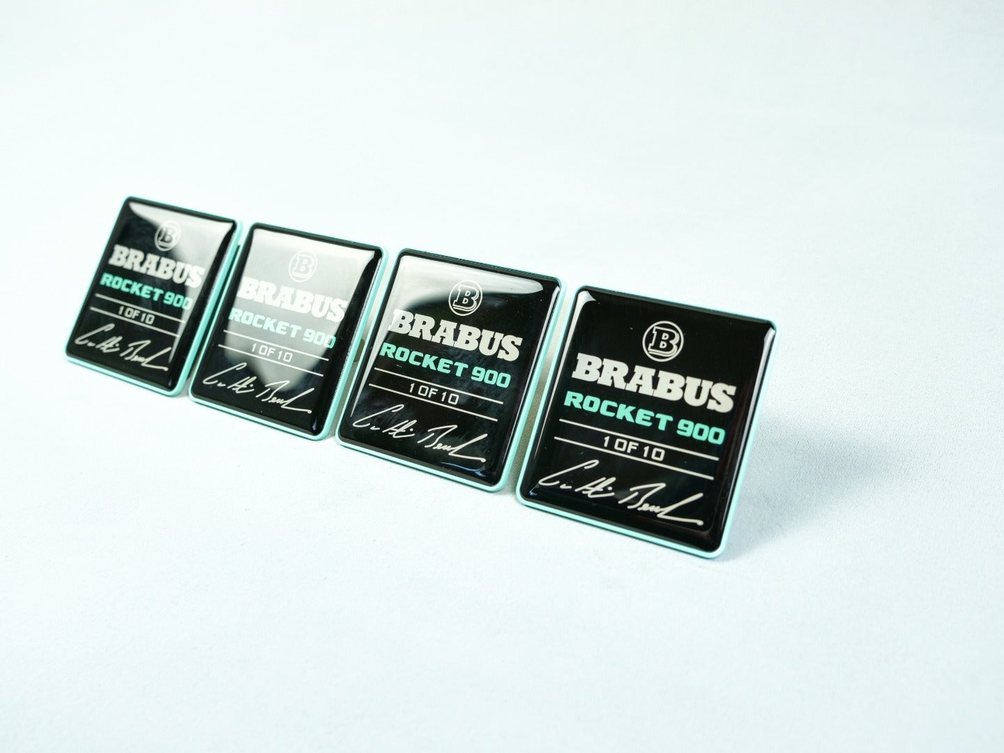 Metal Brabus Rocket G900 Tiffany Blue Seat Emblem Set for Mercedes-Benz W465 2025+ G-Class - Custom Class