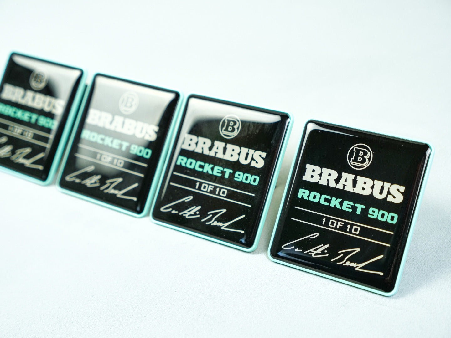 Metal Brabus Rocket G900 Tiffany Blue Seat Emblem Set for Mercedes-Benz W465 2025+ G-Class - Custom Class