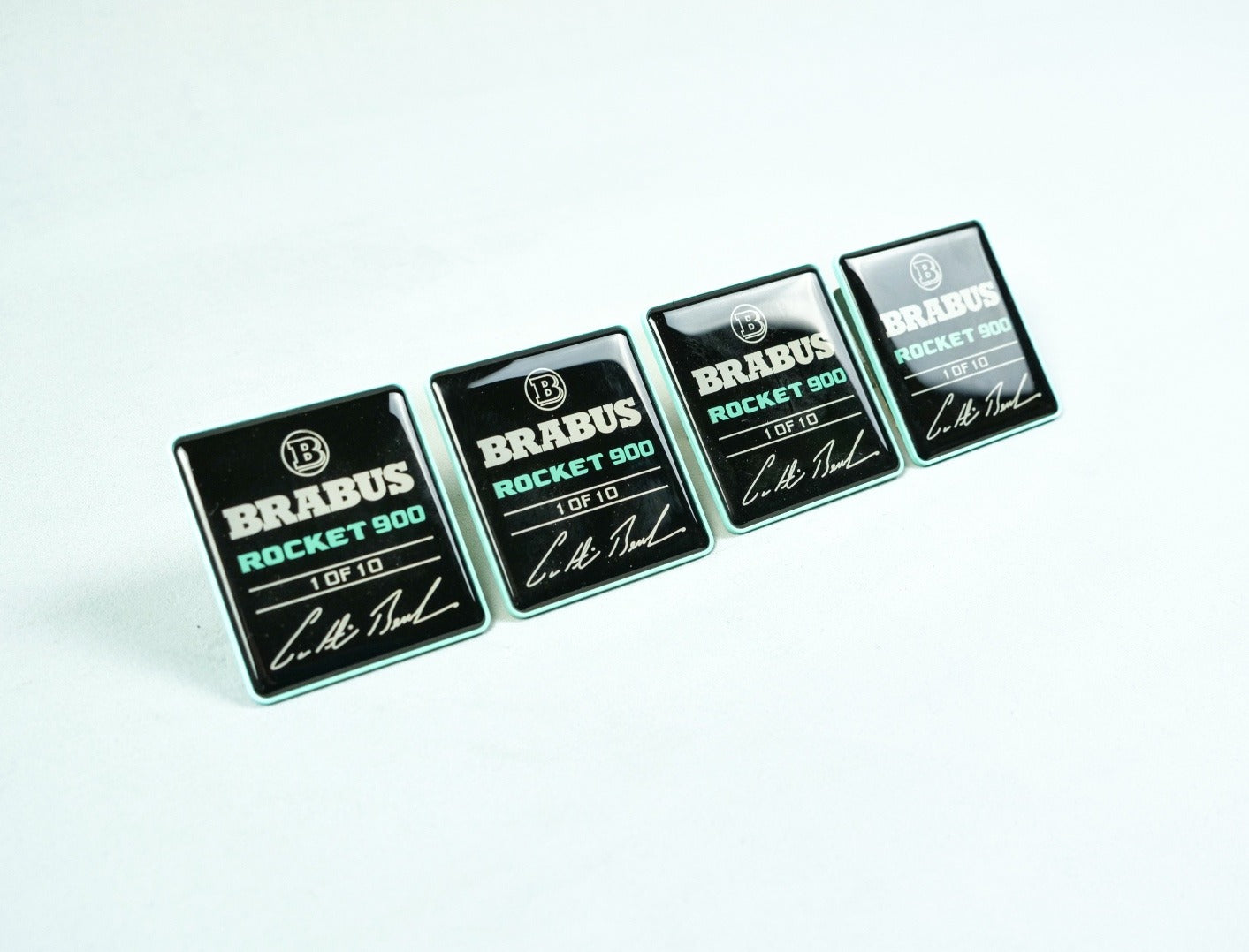 Metal Brabus Rocket G900 Tiffany Blue Seat Emblem Set for Mercedes-Benz W465 2025+ G-Class - Custom Class