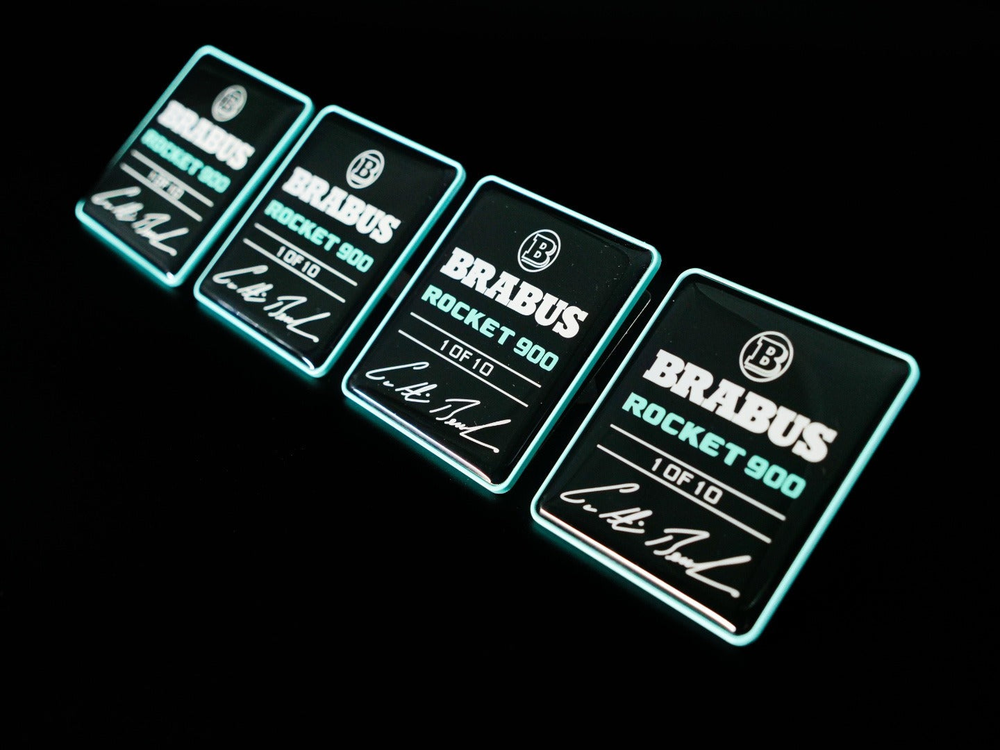 Metal Brabus Rocket G900 Tiffany blue seats emblem set for Mercedes-Benz W463A - Custom Class